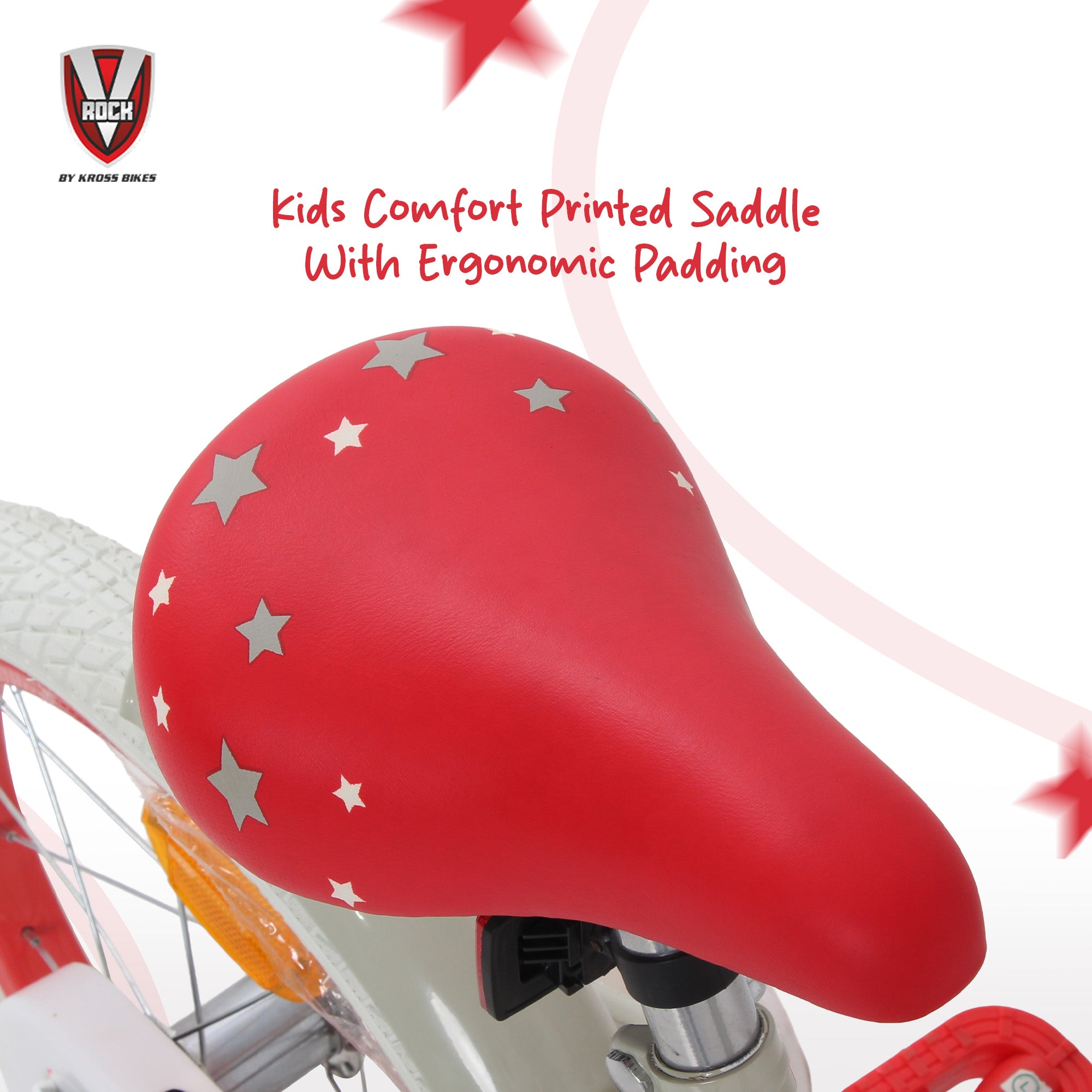 V Rock Superstar 16T Kids Bicycle – Cream | Training Wheels | Basket | Steel Frame