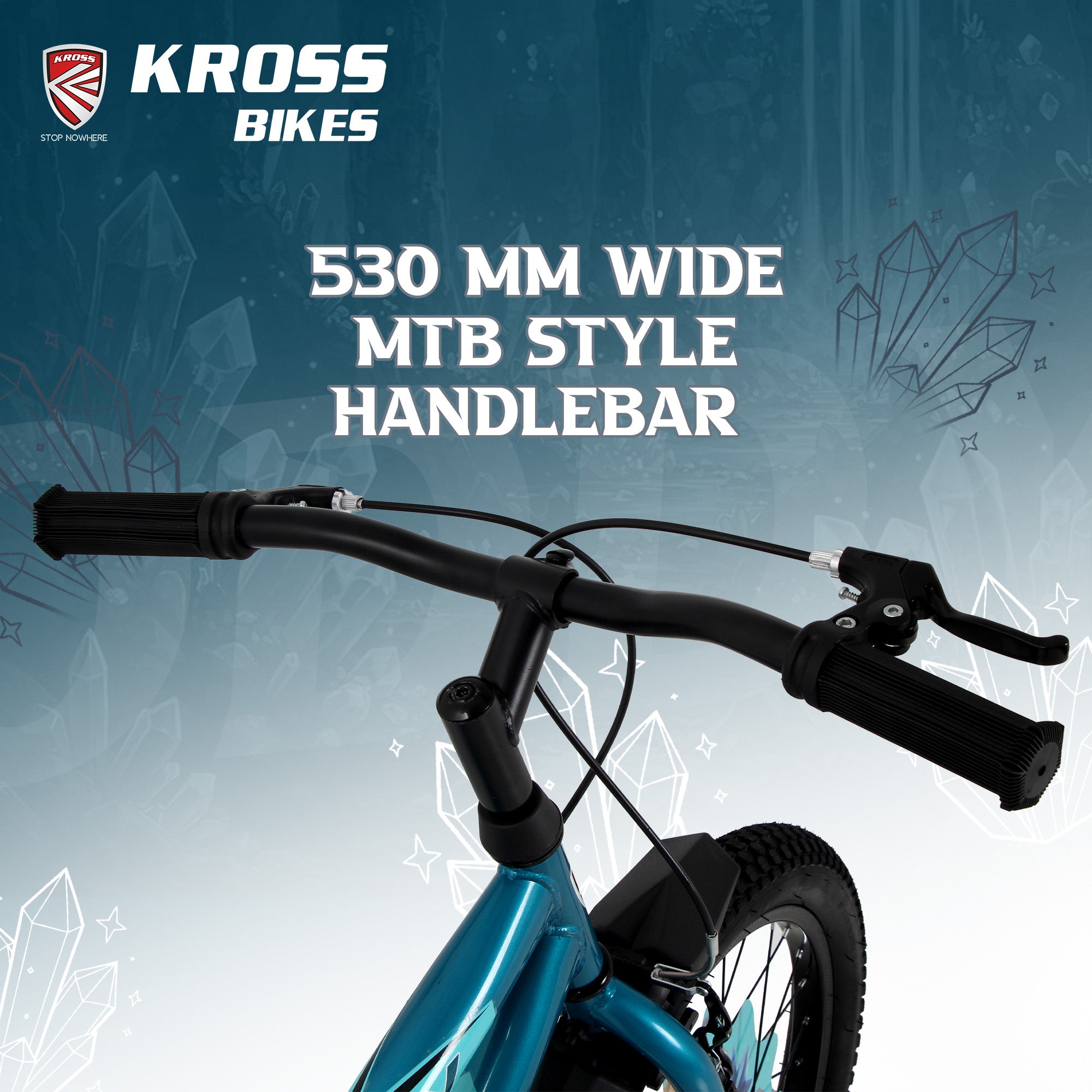 Kross Oddy 20T Kids Bicycle with Training Wheels, V-Brakes, Steel Frame, Aqua Blue-Green