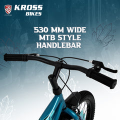 Kross Oddy 20T Kids Bicycle with Training Wheels, V-Brakes, Steel Frame, Aqua Blue-Green