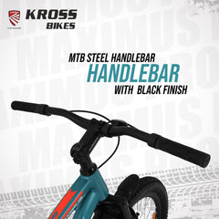 Kross Maximus Pro 24T Single Speed Double Disc Kids/Teens MTB – Matte Blue – Steel Frame, Suspension Fork, 24×2.40 Tyres