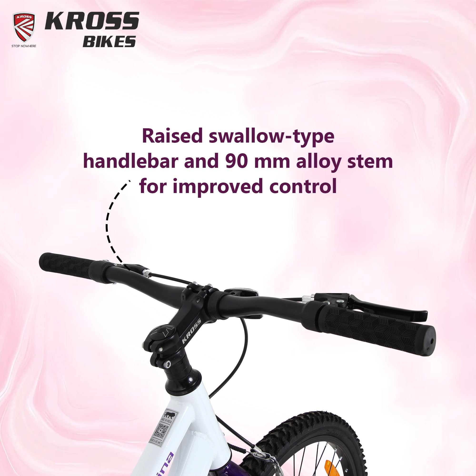 Kross Marina 26T Single Speed Hybrid Lady Cycle | Alloy Rim | V-Brake | White-Purple