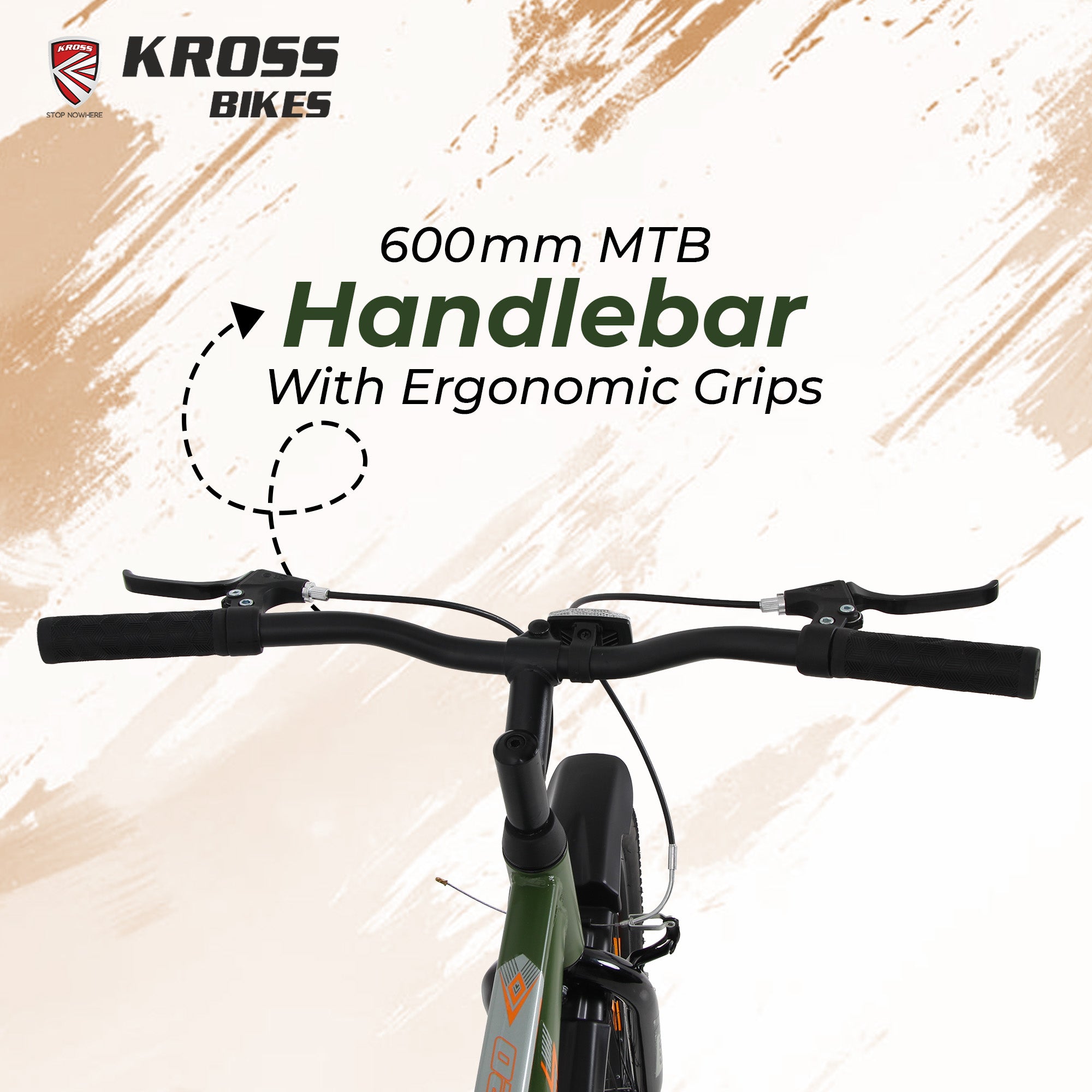 Kross 24T Single Speed Kids Bicycle – Steel Frame, V-Brakes, Inbuilt Carrier, 24x2.40 Tyres, Army Green