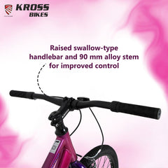 Kross Marina 26T City Bike with Alloy Rims, V-Brakes & Steel Frame – Pink/Purple