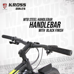 Kross Maximus Pro 26T Mountain Bike – 21-Speed Shimano/L-Twoo Tourney Drivetrain, TIG-Welded Steel Frame, Suspension Fork, Dual Disc Brakes, 2.40” Wide Tyres & Alloy Double-Wall Rims (Glossy Black)