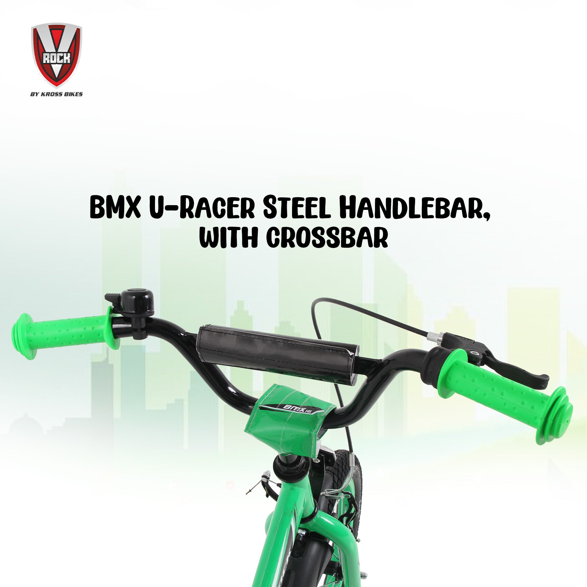 V Rock 16T BMX Turbo Green Kids Bicycle with Training Wheels & Coaster Brake