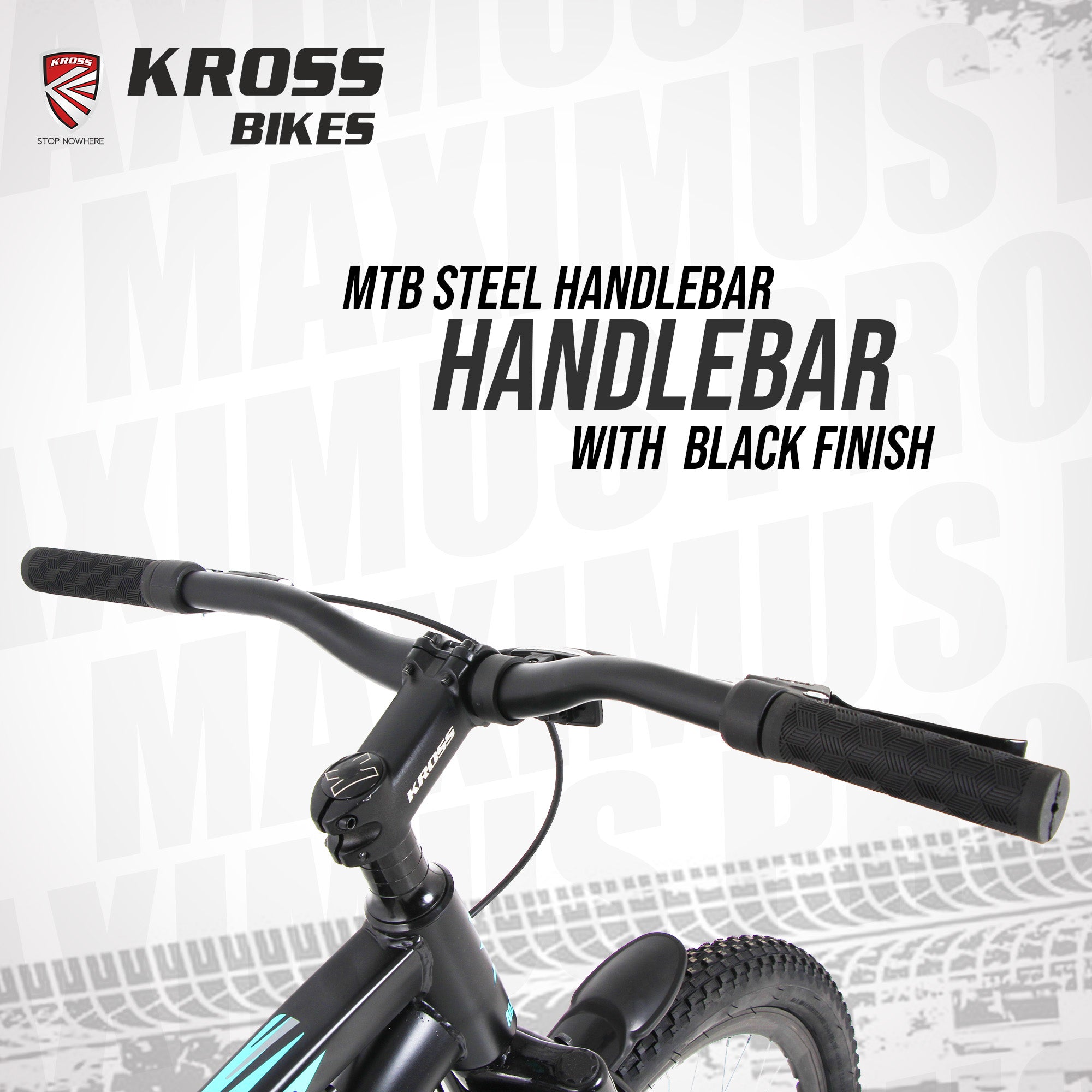 Kross Maximus Pro 26T Mountain Bike – Steel Frame, Suspension Fork, Dual Disc Brakes, Wide 2.35” Tyres (Black-Blue, Single Speed)