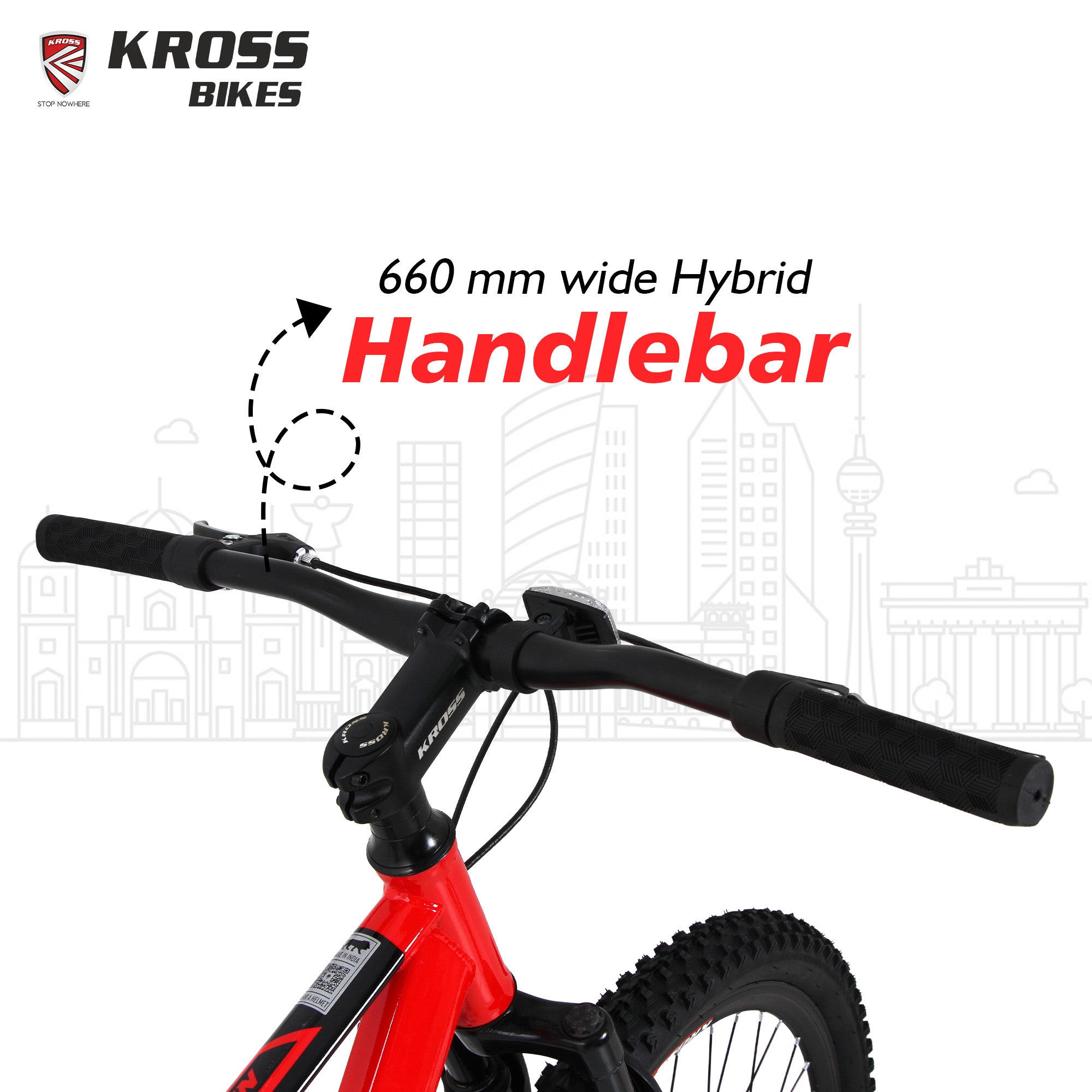 Kross Berlin 27.5T MTB – 2.40" Tyres, Single Speed, Dual Disc Brakes, Alloy Rims, Smart Red