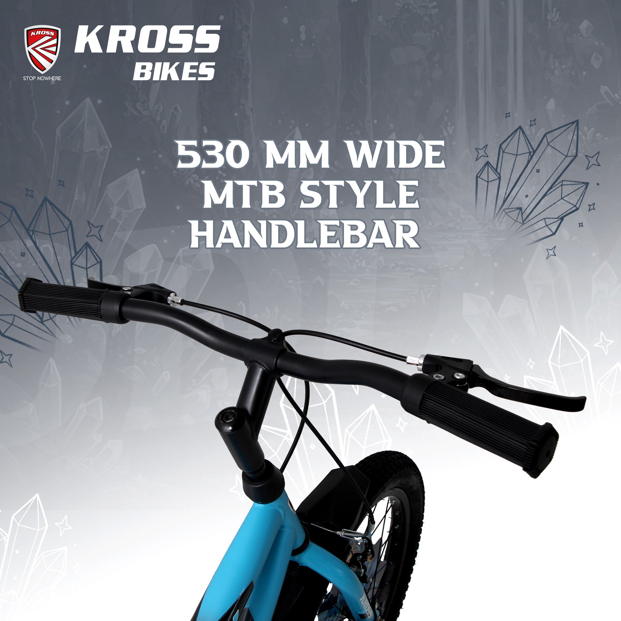 Kross Oddy 20T Kids Bicycle with Training Wheels, V-Brakes, Steel Frame, Blue/Grey