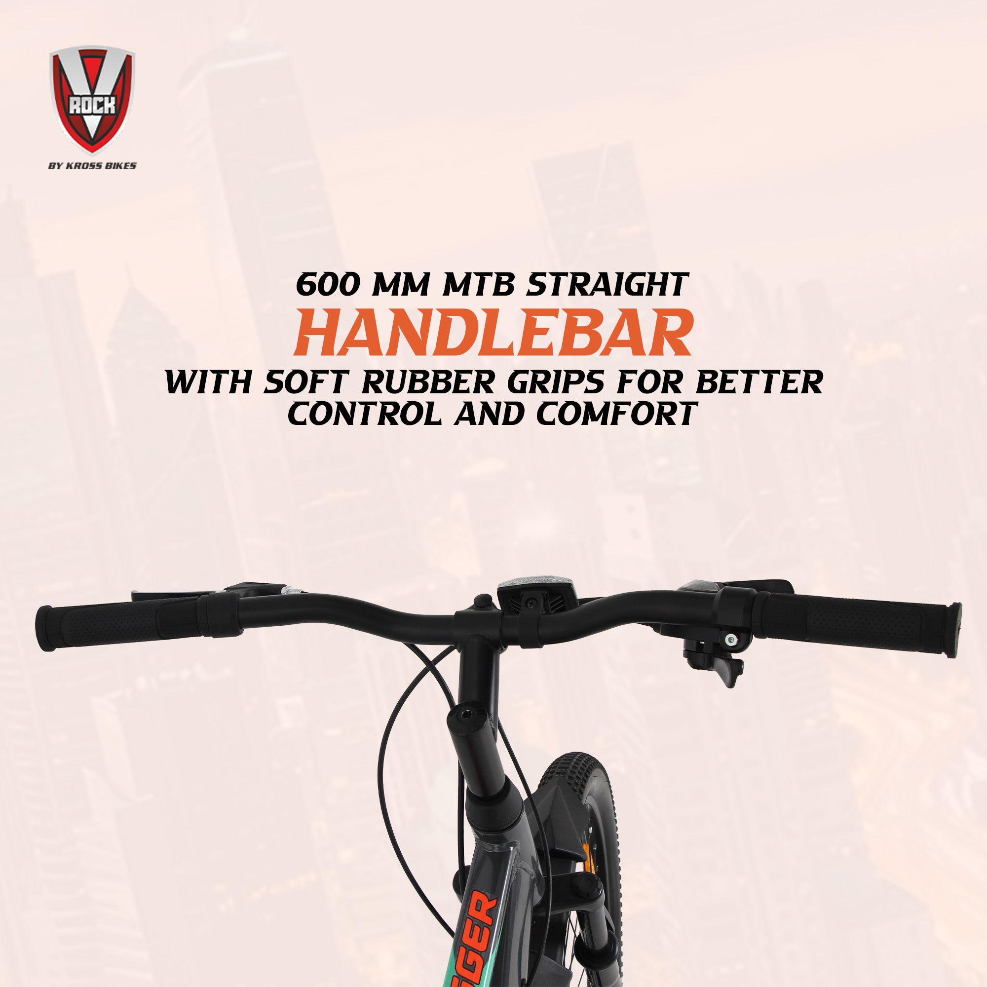 V Rock Slugger 26T 7 Speed Mountain Bike with Suspension Fork, Disc Brakes & Steel Frame (Grey)