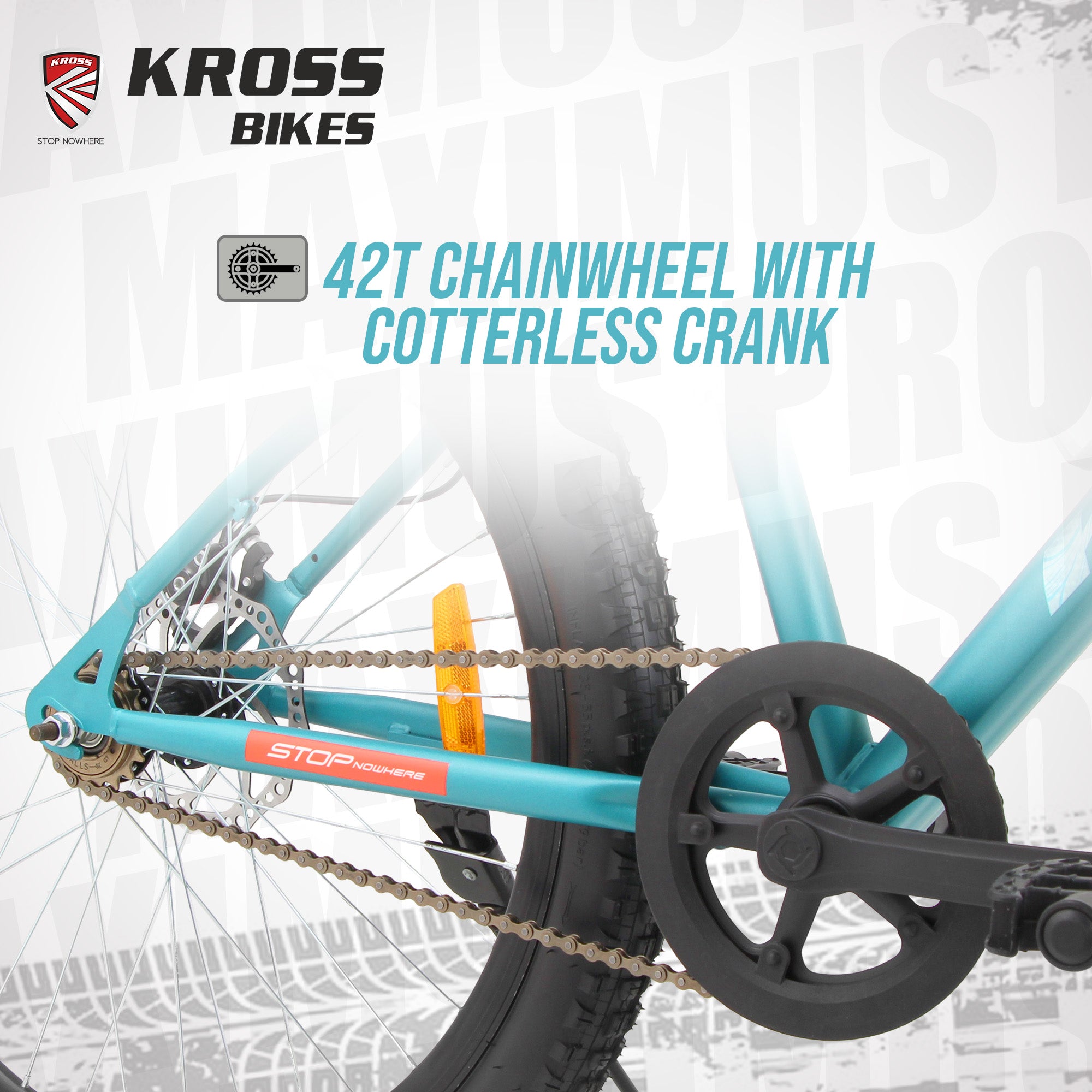 Kross Maximus Pro 26T Single Speed Mountain Bike with Suspension Fork, Dual Disc Brakes, Steel Frame, 2.4” Tyres & Alloy Double-Wall Rims (Blue)