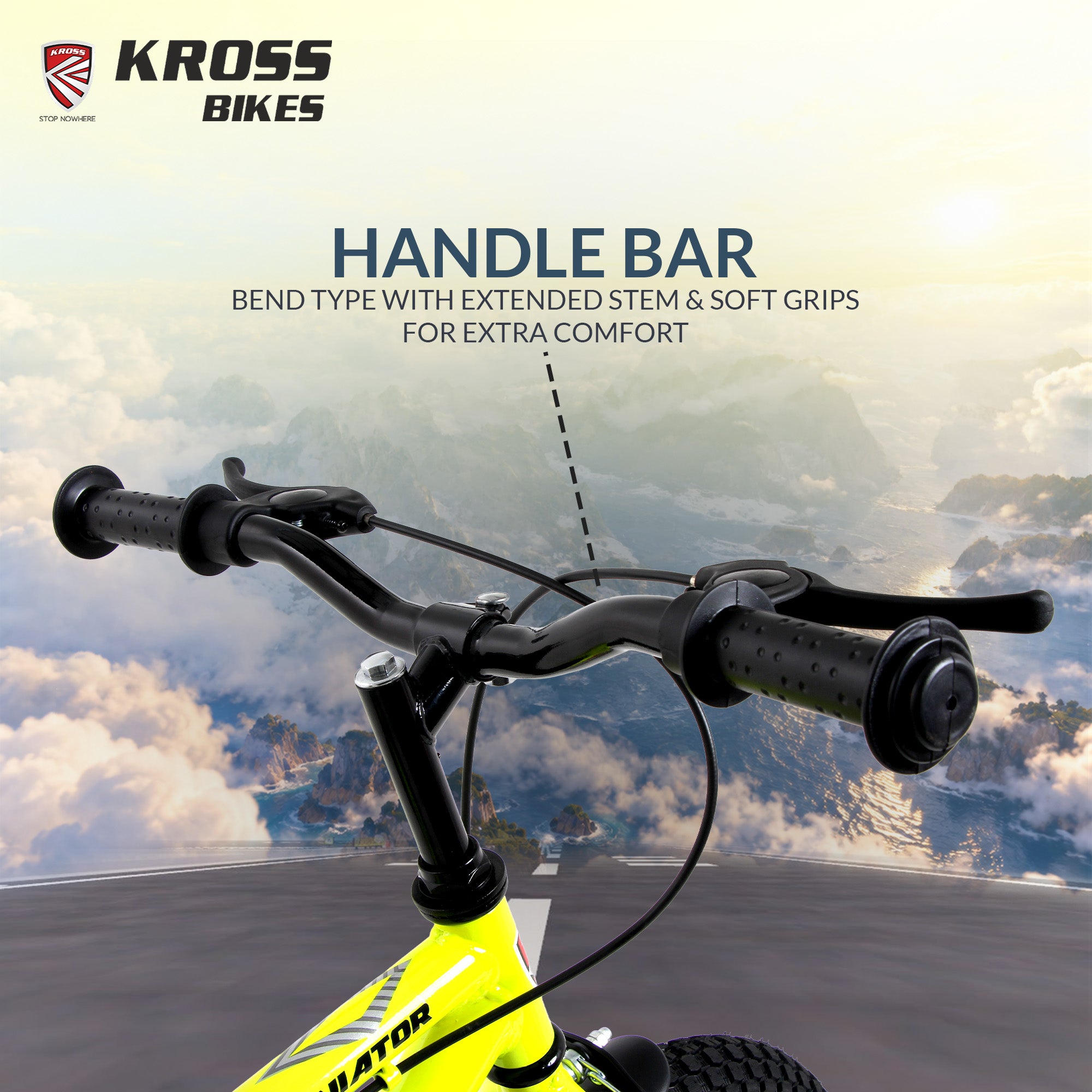 Kross Aviator 14T Kids Bicycle with Training Wheels | Steel Frame | Dual Caliper Brake | Green/Grey