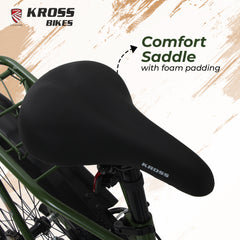 Kross K 2.0 26T MTB Cycle | Steel Frame | Single Speed | Inbuilt Carrier | Army Green