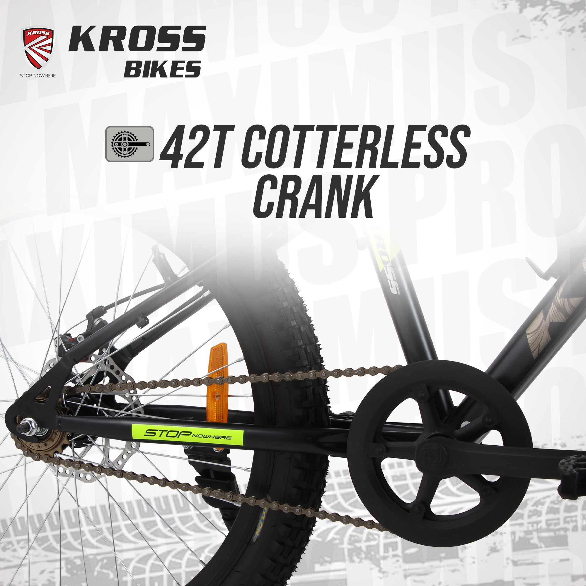 Kross Maximus Pro Kross 24T Black/Yellow MTB – 37 cm Frame, Dual Disc Brakes, Front Suspension