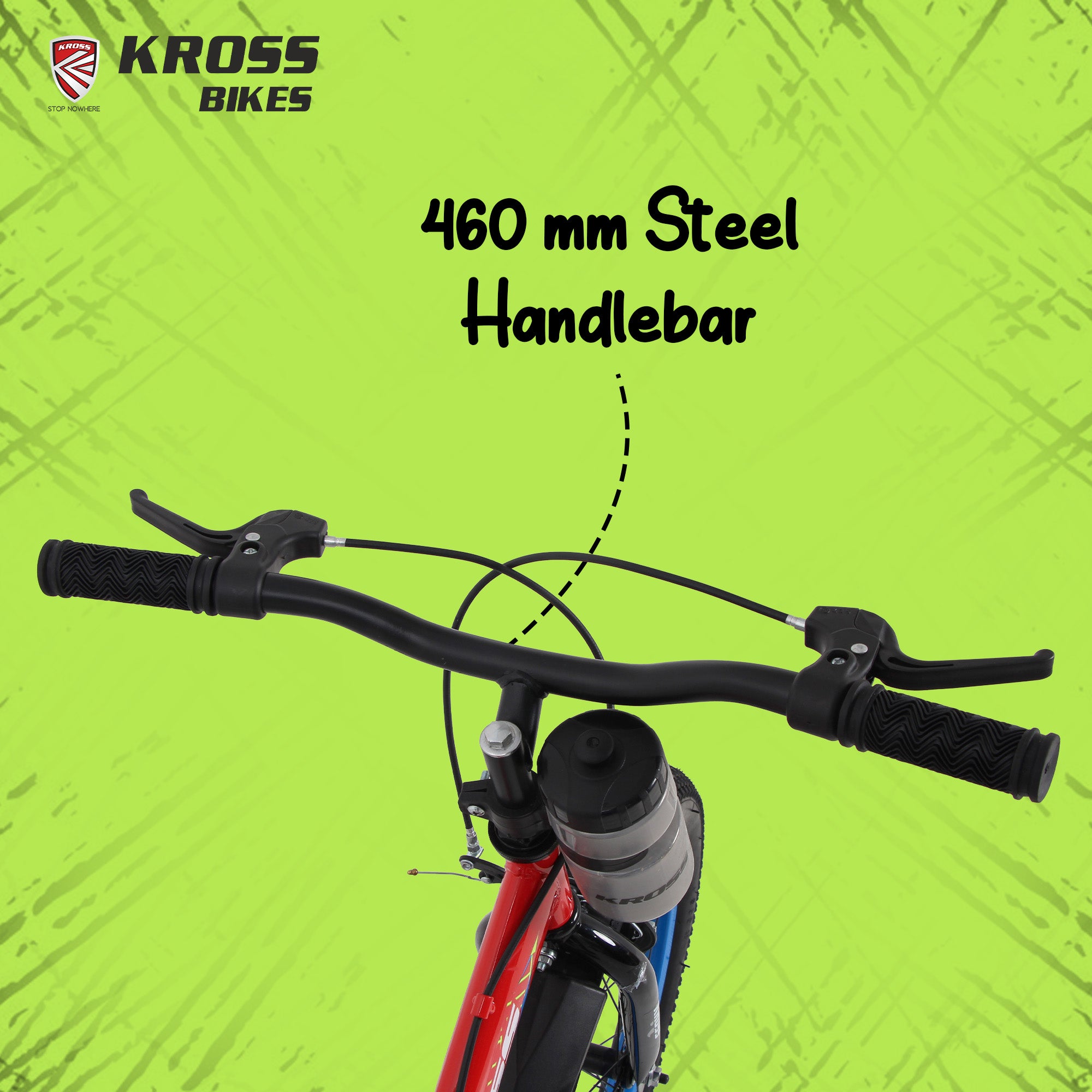 Kross Benzen Crush Pro 20T Kids Bicycle with Side Supporter | Single Speed | 20 x 2.40 Tyres | Dual Caliper Brakes | Red
