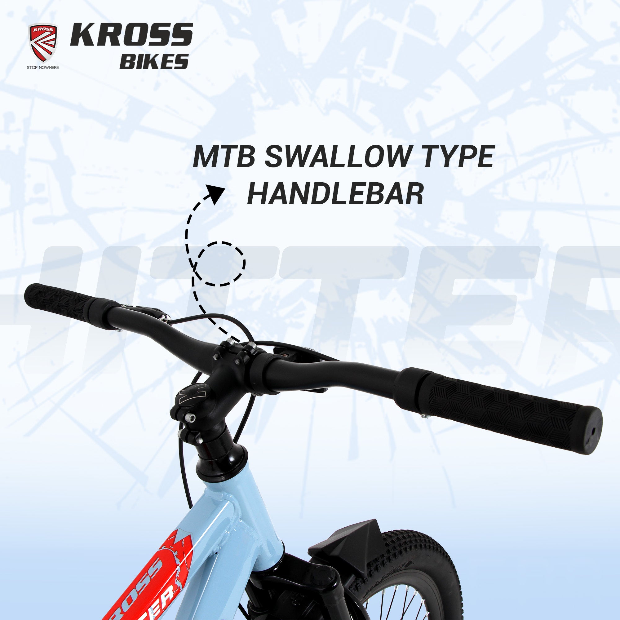 Kross Hitter 24T Mountain Bicycle for Kids (9–13 Years) with Dual Disc Brakes & Suspension Fork – Blue