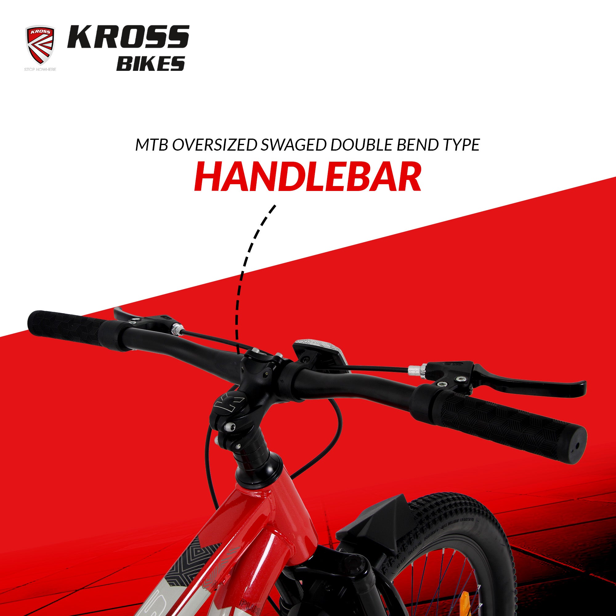 Kross Maximus Plus 26T Steel Single Speed Mountain Bike with Front & Rear Disc Brakes (26x2.40T, Red Alloy Rims)