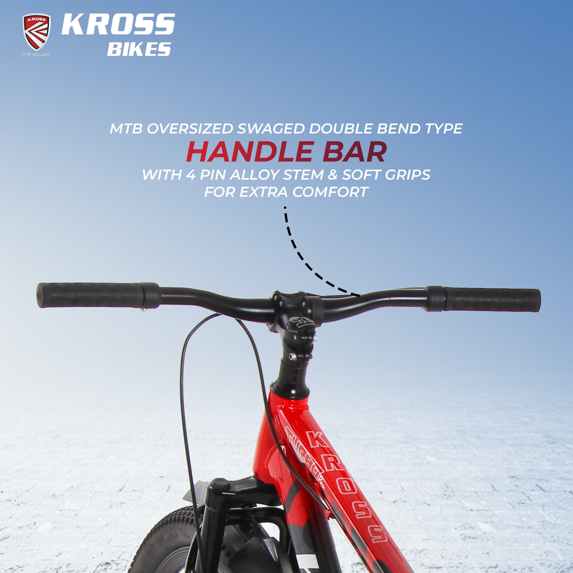 Kross Turbo Pro 26T Steel MTB Single Speed Bicycle with Front & Rear Disc Brakes (26x2.40T, Red Alloy Rims, 14.5” Frame)