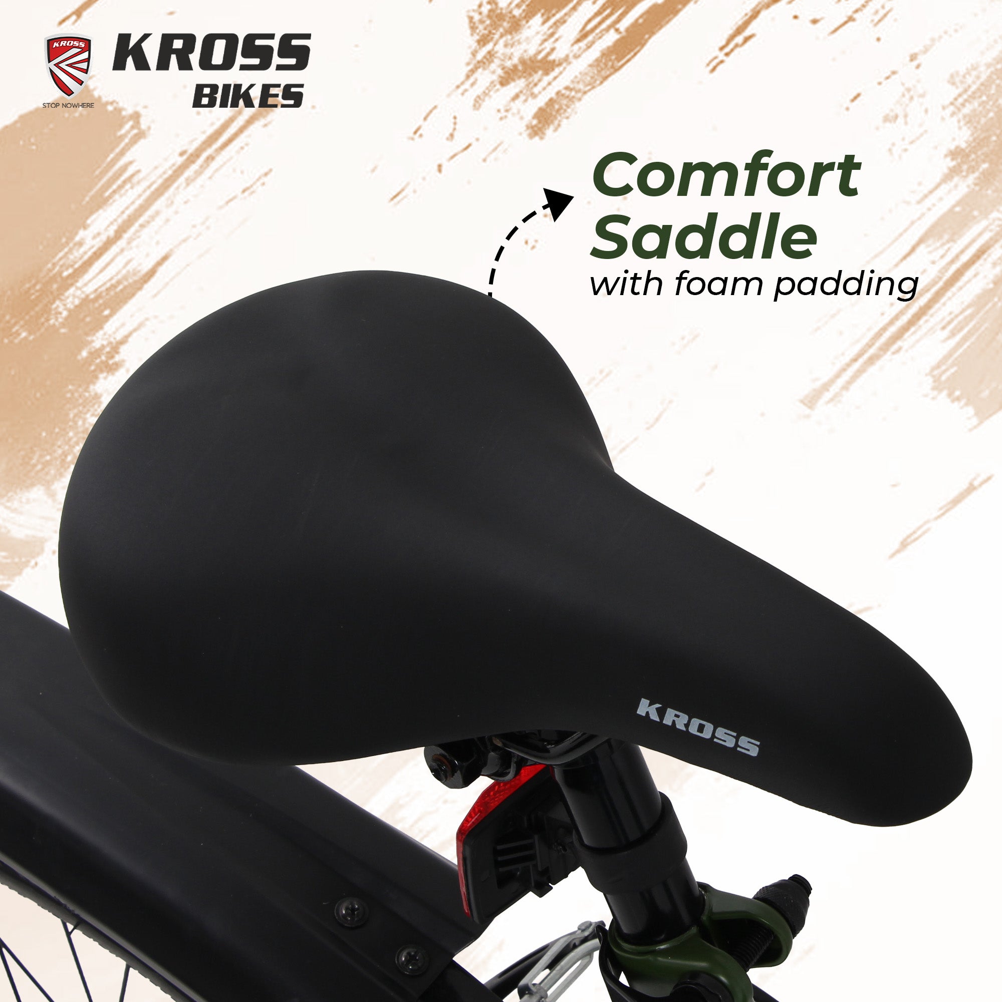 Kross 24T MTB Cycle – Army Green | Steel Frame | V-Brake | 24 x 2.40 Tyres