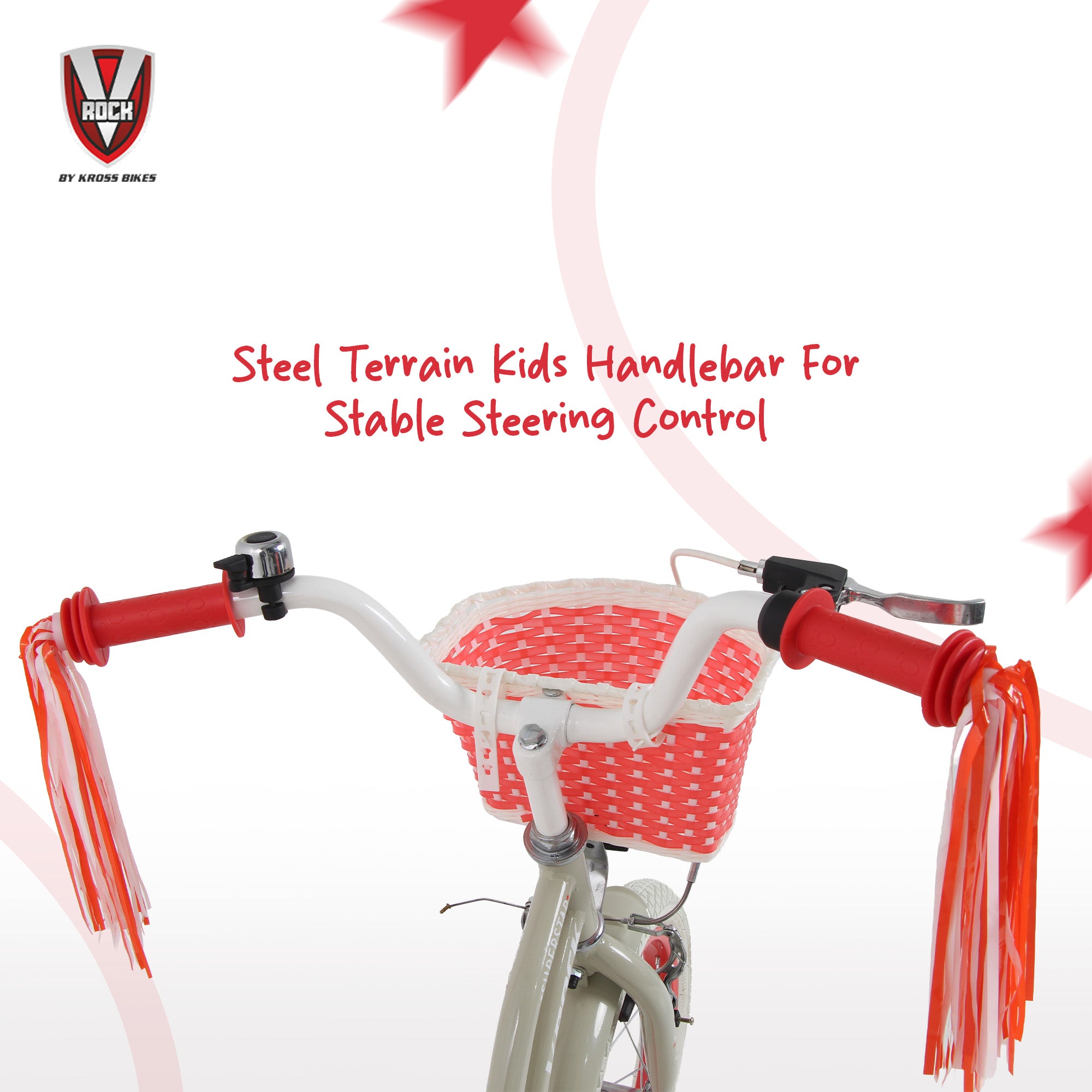 V Rock Superstar 16T Kids Bicycle – Cream | Training Wheels | Basket | Steel Frame