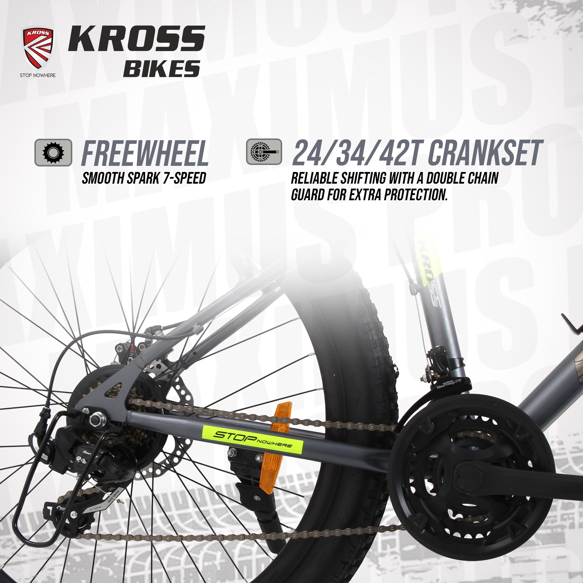 KROSS Maximus Pro 26T 21-Speed MTB with Dual Disc Brakes & Suspension – Grey