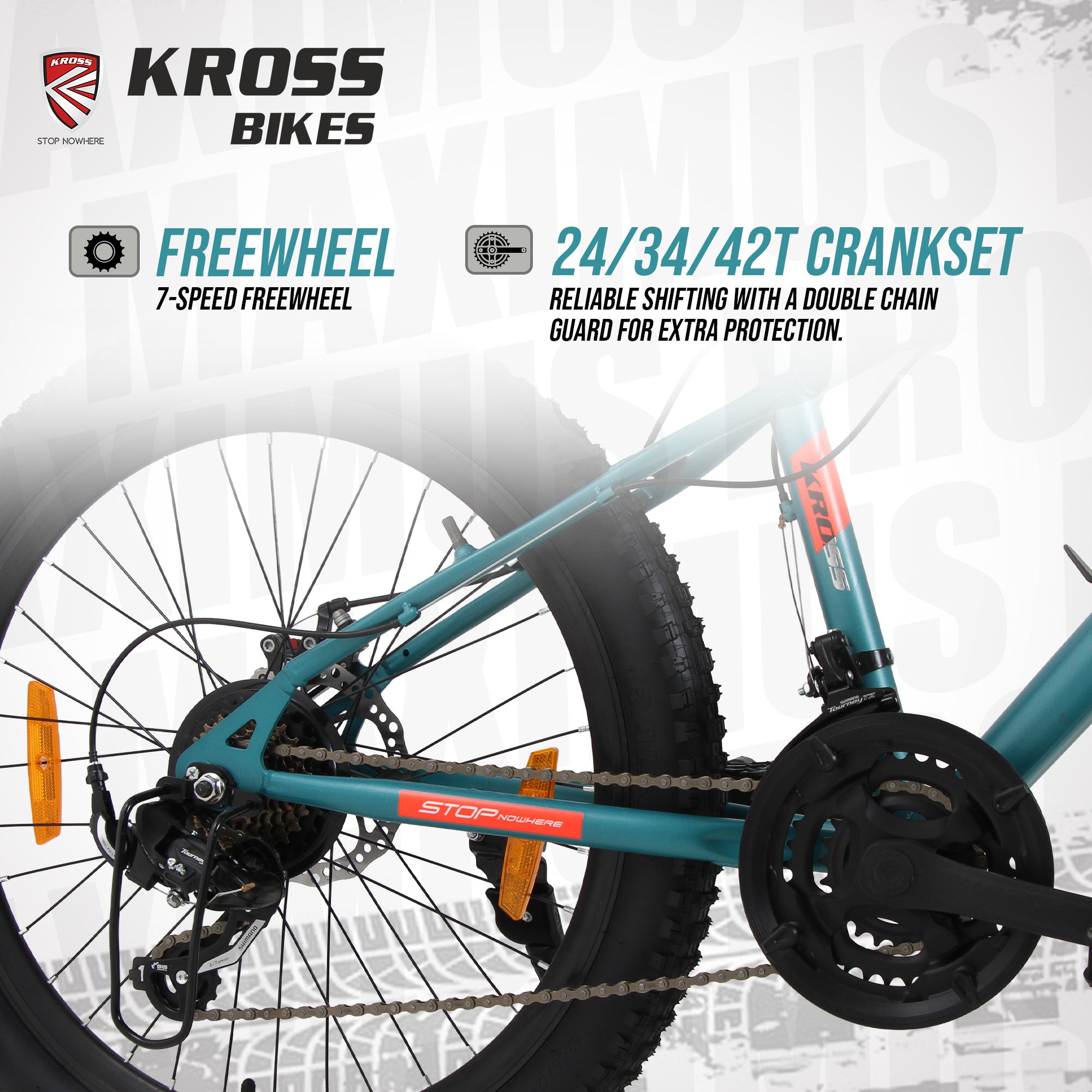 Kross Maximus Pro 24T 21-Speed MTB – Double Disc | Metallic Blue | Suspension Fork