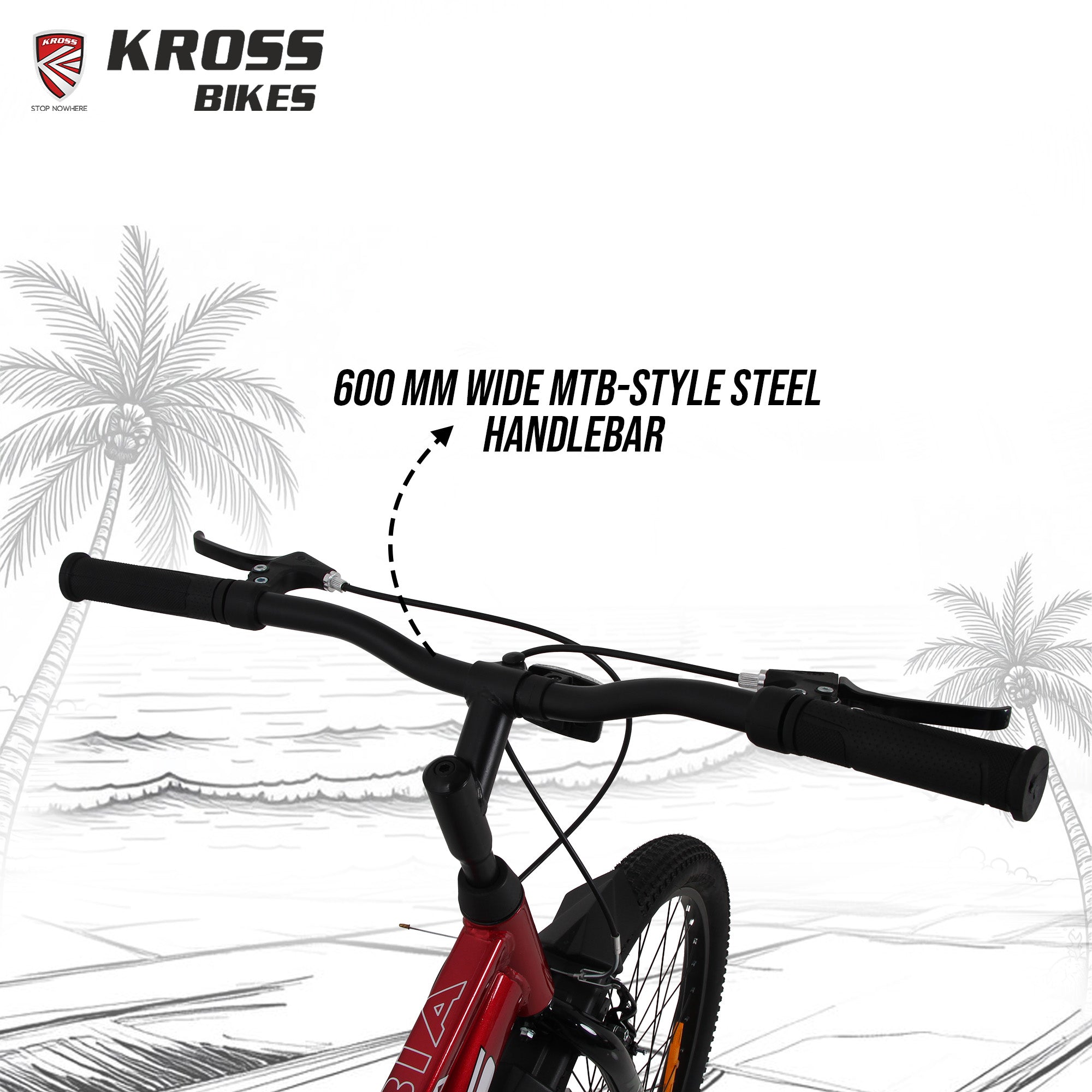 Kross Colombia 26T IBC V-Brake Single Speed Bicycle with Mudguard & Bottle Cage (Red/Black)