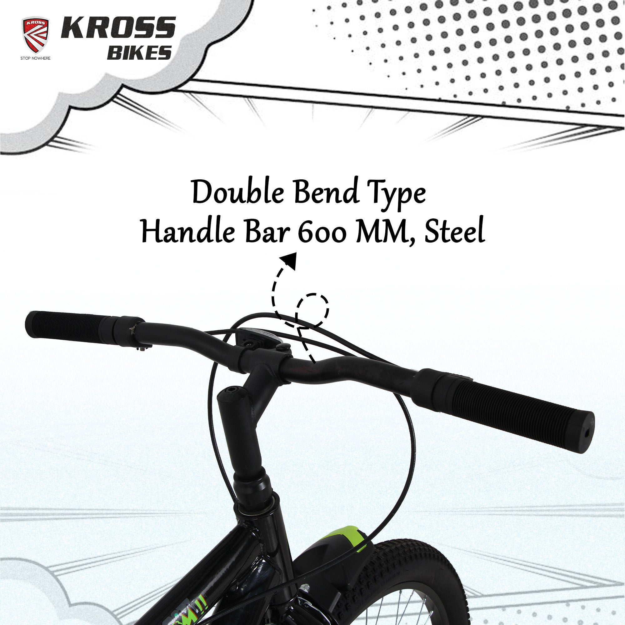 Kross Boom Boom 26T Inbuilt Carrier| Single Speed Mountain Cycle with Caliper Brakes | 26 Inch (Black)