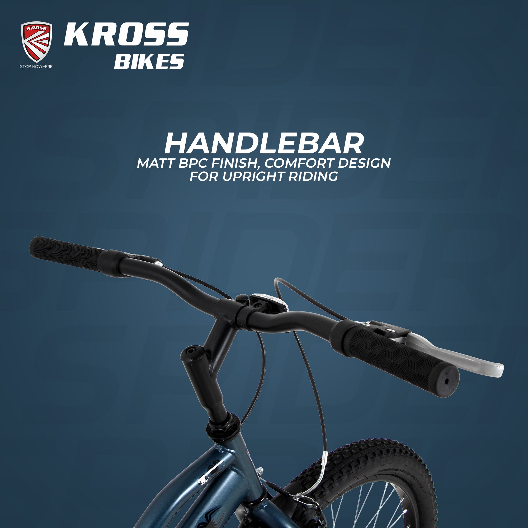 Kross Spider 24T Single Speed MTB Cycle with Alloy Rims, Dual V-Brakes, Mudguards, Side Stand | Blue