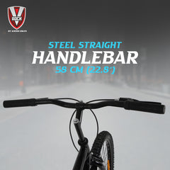 V Rock Storm 26T, Single Speed Mountain Bike, Steel Frame, Rigid Fork, Caliper Brakes Black