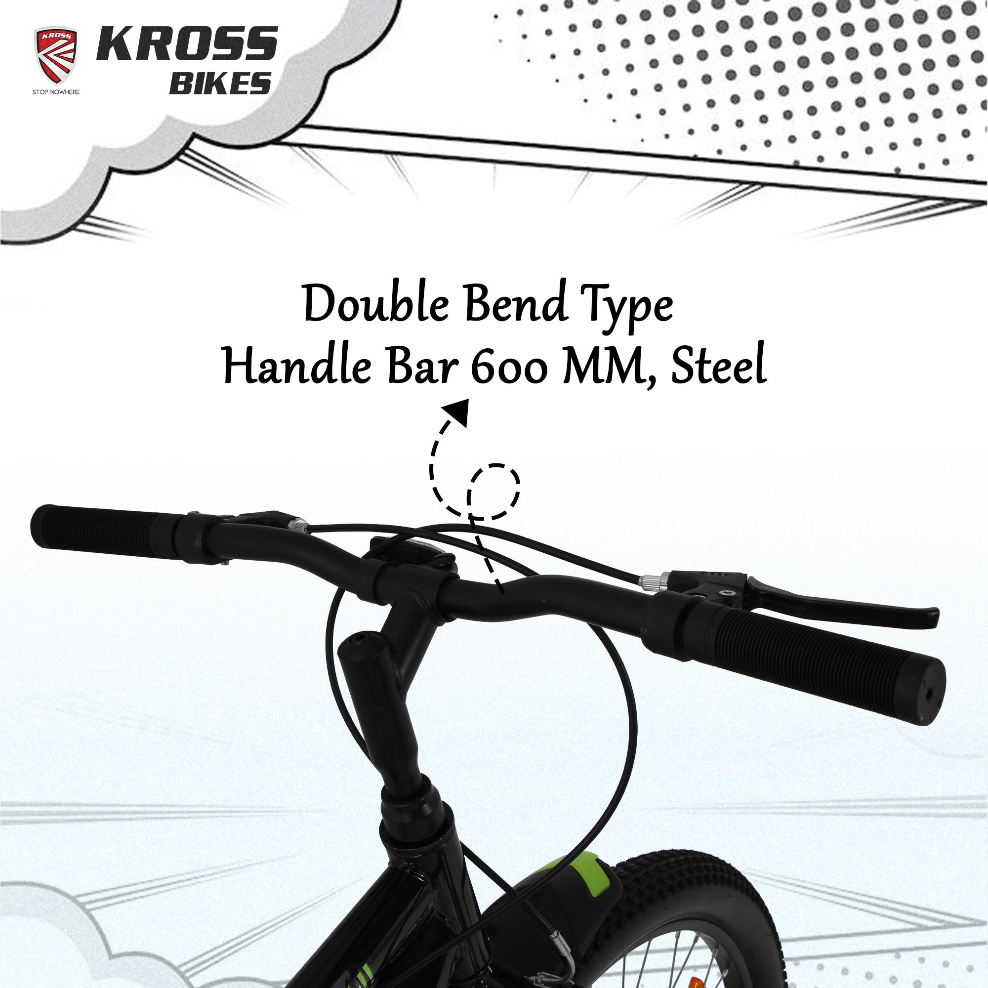 Kross Boom Boom 26T Inbuilt Carrier| Single Speed Mountain Cycle with V-Brakes | 26 Inch (Black)