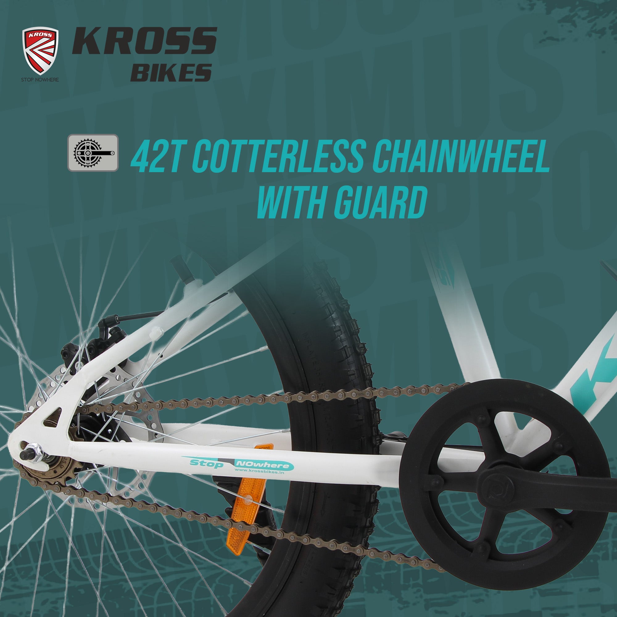 Kross Maximus Pro 24T Mountain Bike – Matte White, Single Speed / Double Disc, 24-Inch Wheels
