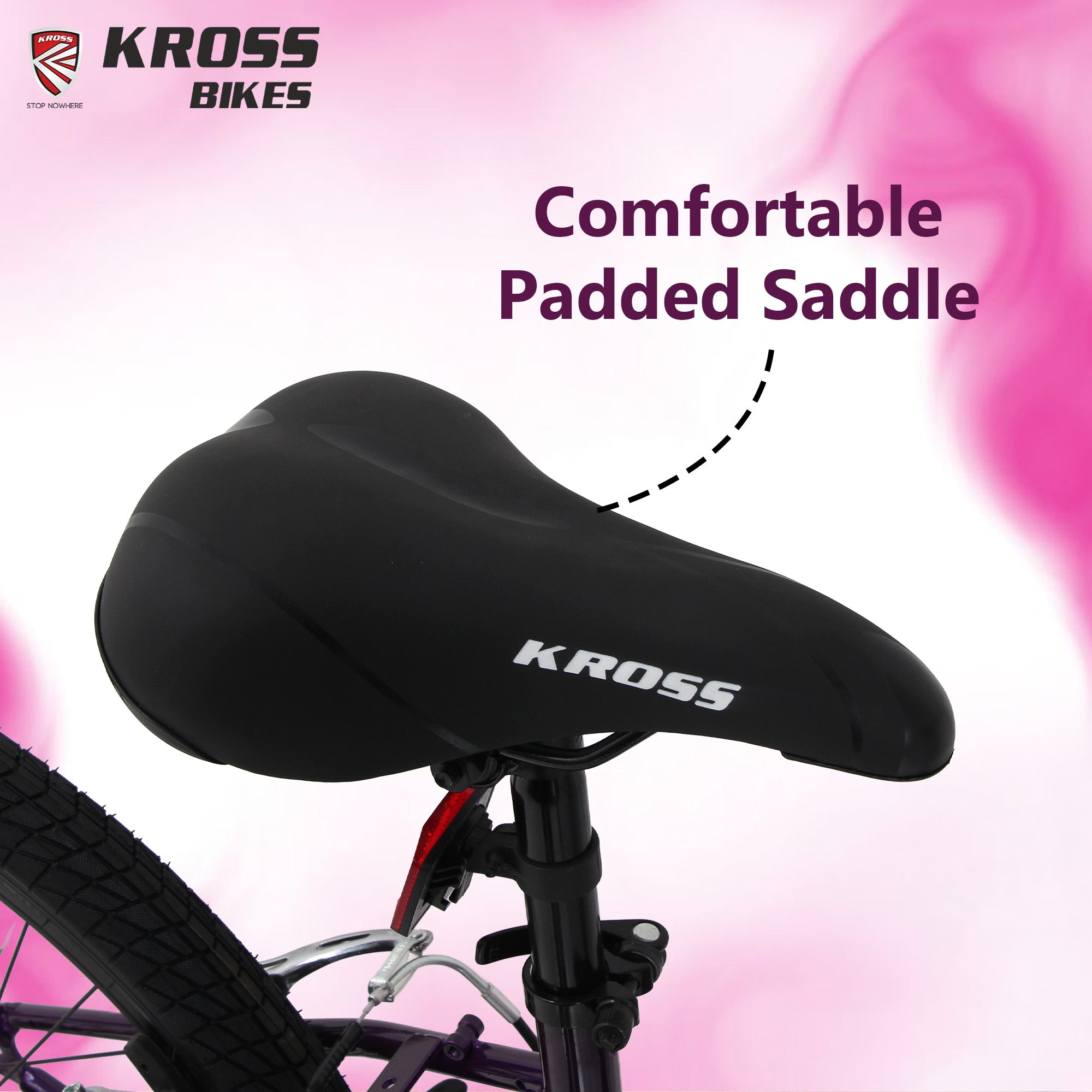 Kross Marina 26T City Bike with Alloy Rims, V-Brakes & Steel Frame – Pink/Purple