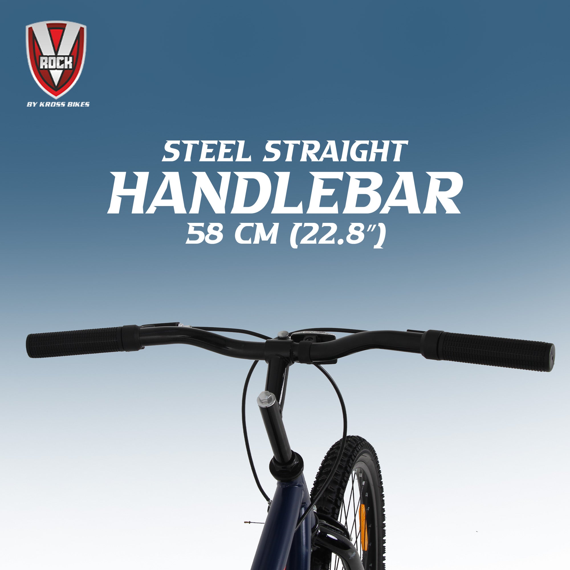 V Rock Storm 26T, Single Speed Mountain Bike, Steel Frame, Rigid Fork, Caliper Brakes Blue