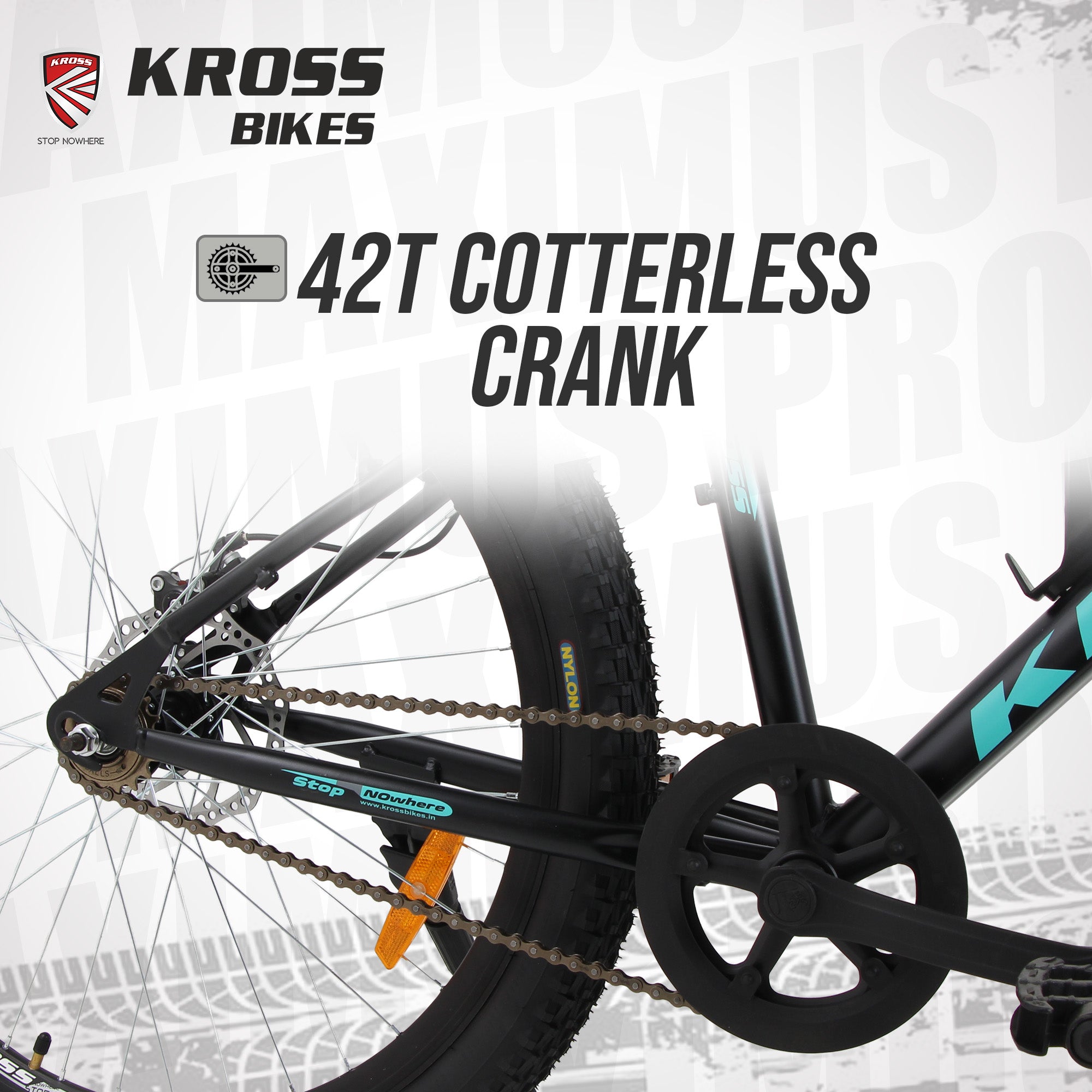 Kross Maximus Pro 26T Mountain Bike – Steel Frame, Suspension Fork, Dual Disc Brakes, Wide 2.35” Tyres (Black-Blue, Single Speed)