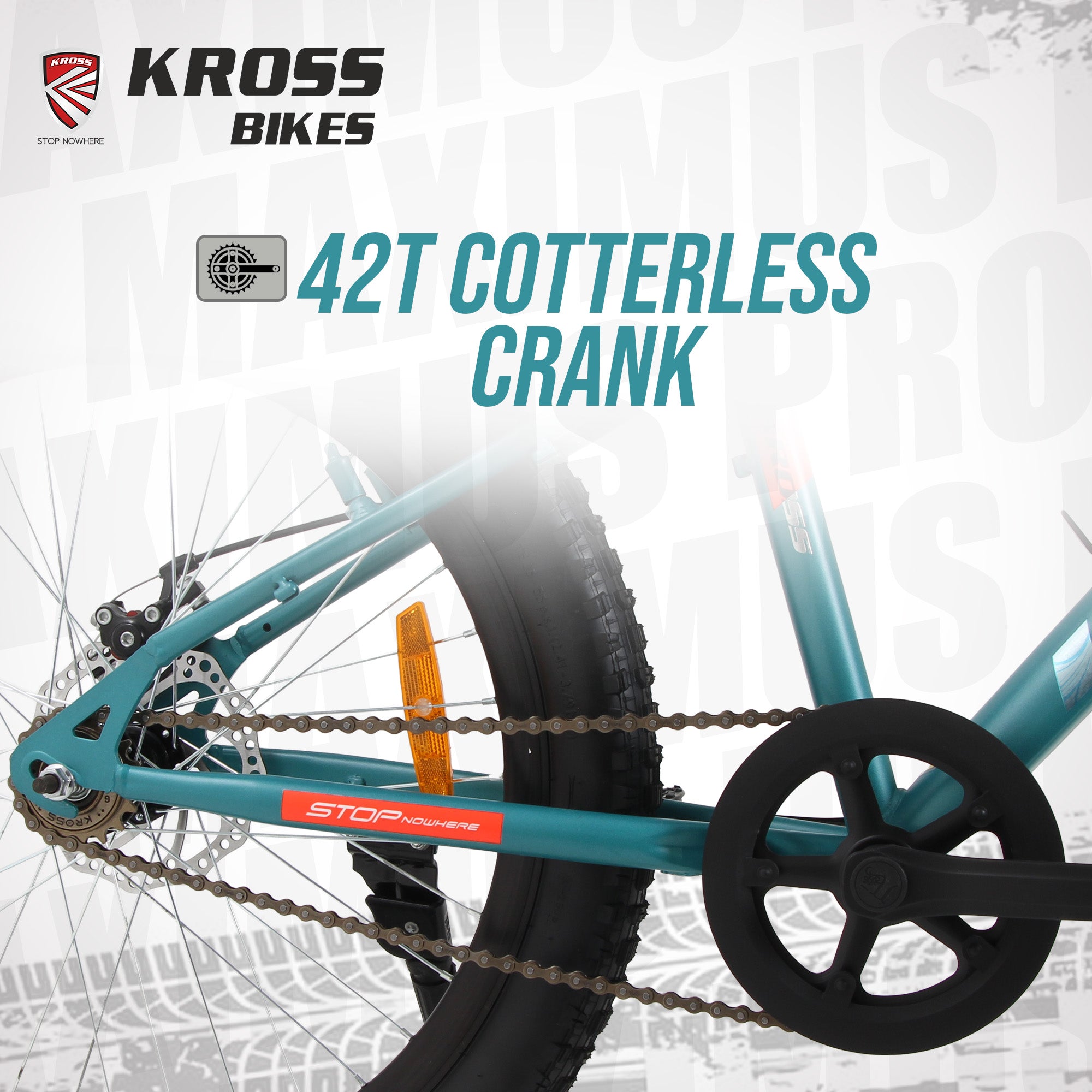 Kross Maximus Pro 24T Single Speed Double Disc Kids/Teens MTB – Matte Blue – Steel Frame, Suspension Fork, 24×2.40 Tyres