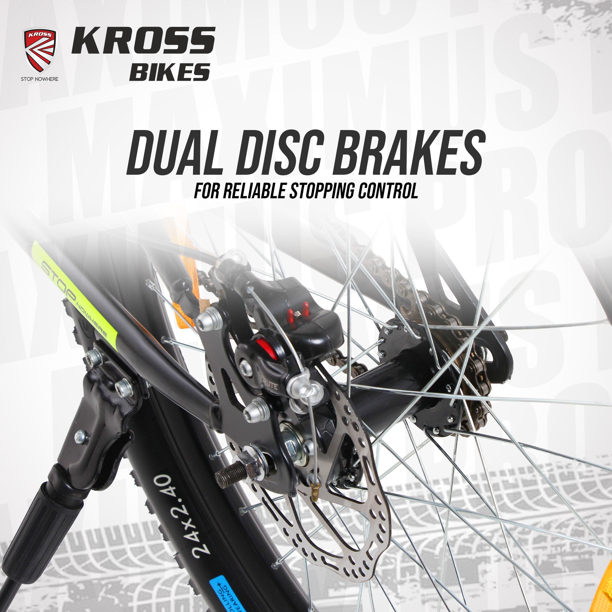 Kross Maximus Pro 24T MTB Cycle – 24" Tyres, Suspension Fork, Single Speed, Dual Disc (Grey)