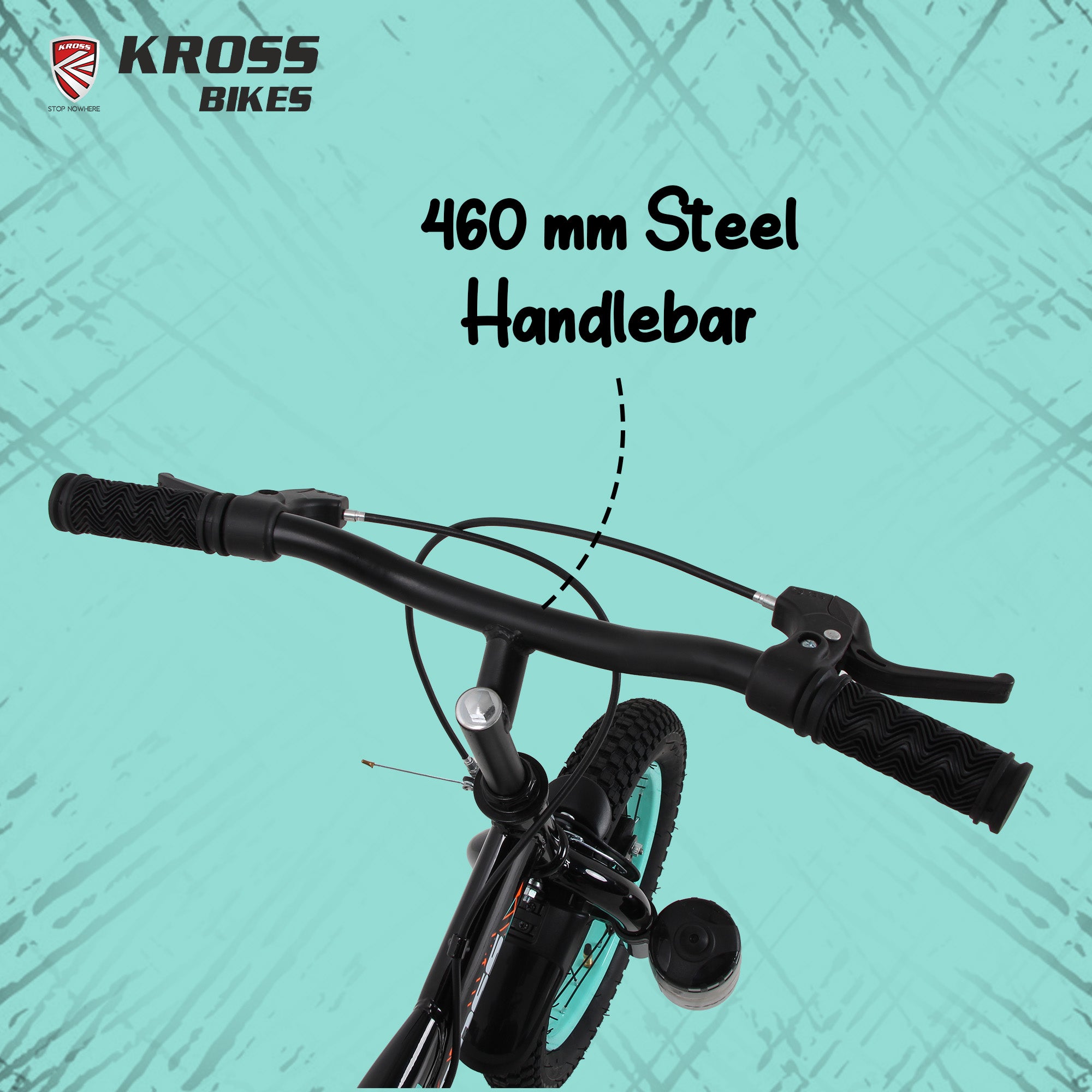 Kross Benzen Crush 14T Kids Cycle with Training Wheels, Back Rest & Bottle – Black