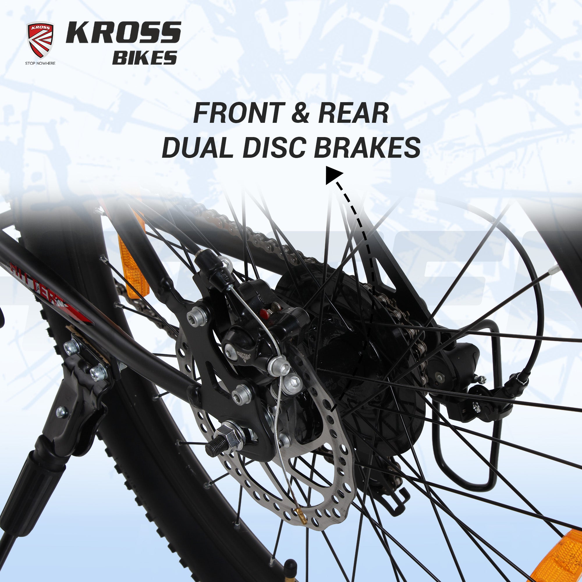 Kross Hitter 24T 21-Speed MTB Bike – Matte Black, Dual Disc, Alloy Rims
