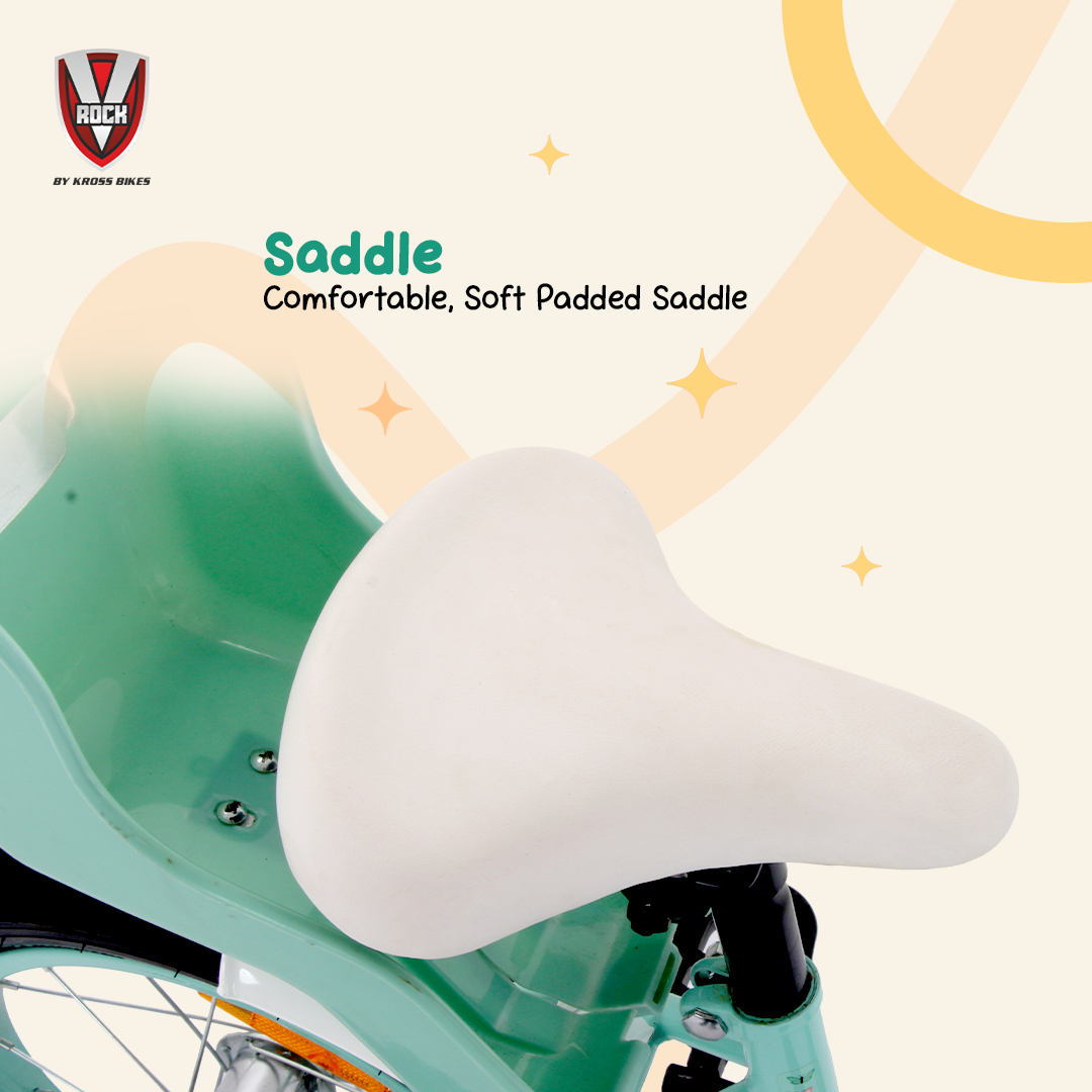 V ROCK Magic 14T Kids Bicycle – Magic White with Turquoise Accessories | Training Wheels | Basket & Doll Carrier (Copy)