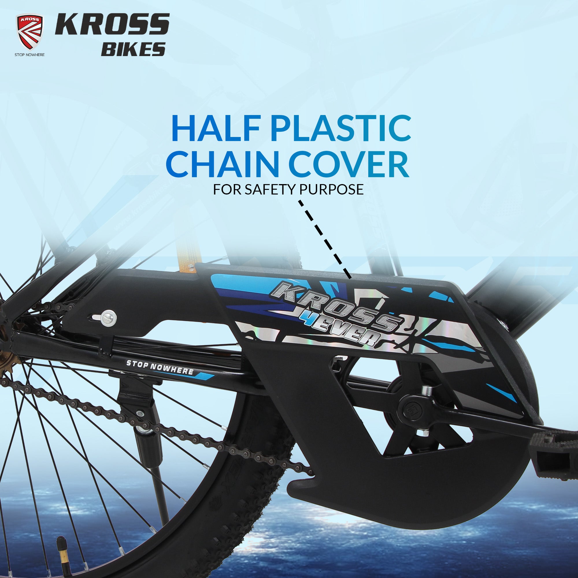 Kross 4EVER 24T Single Speed Kids Bicycle for Boys & Girls | 24 Inch Steel Frame | V-Brakes | Blue-Black