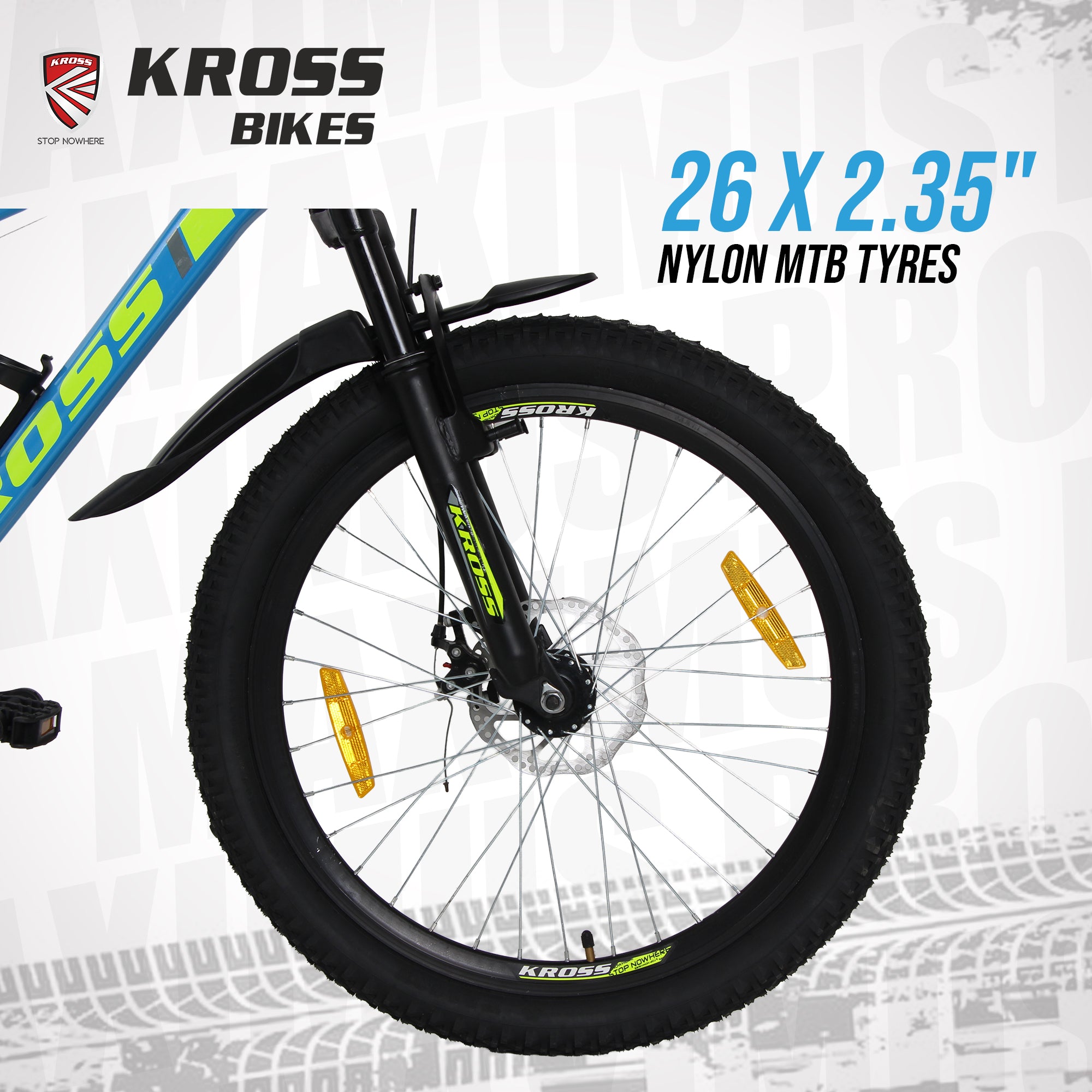 KROSS Maximus Pro 24T Dual Disc Kids MTB – Blue/Yellow | Steel Frame, Suspension Fork, Single Speed