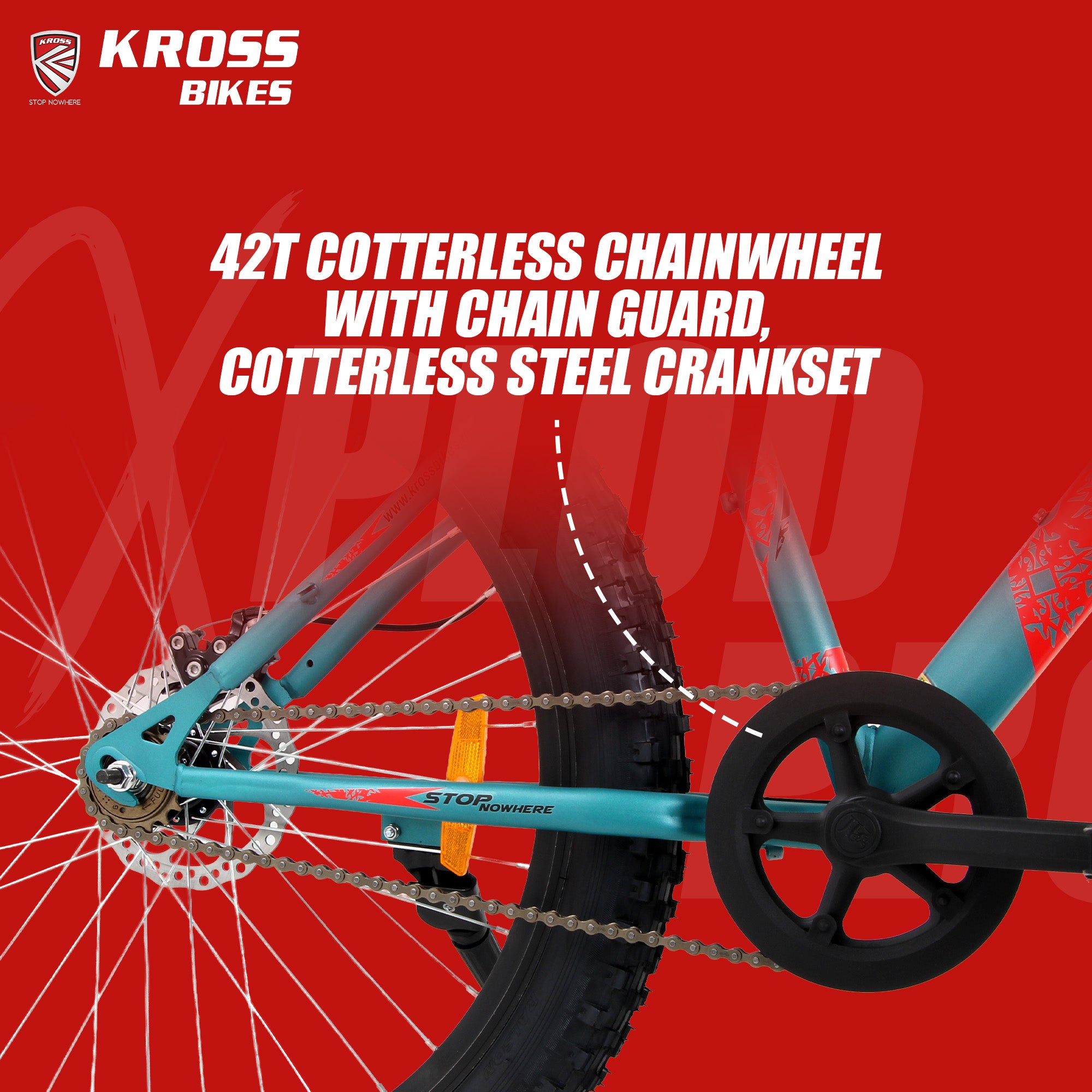 Kross Xplod Pro 26T Mountain Bike with Suspension Fork, Dual Disc Brakes, Alloy Frame, 26 x 3.0 Wide Tyres, Single Speed