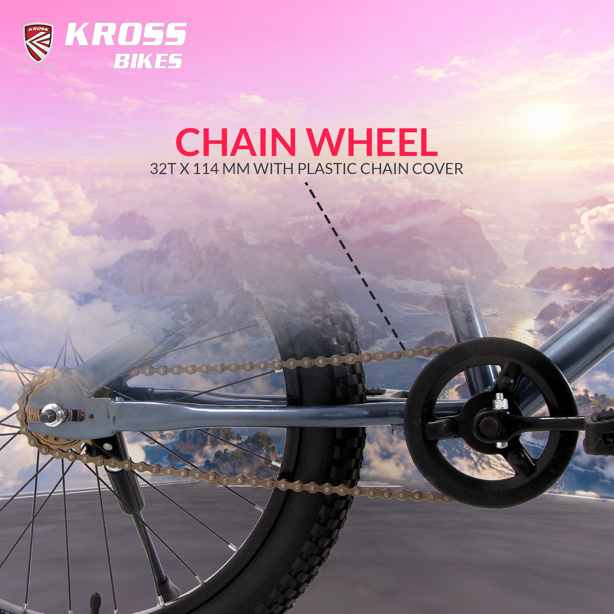 Kross Aviator 20T Kids Bicycle Grey/Pink | 20 x 2.40 Inch Tyres | Single Speed | Steel Frame | V-Brakes | Mudguards