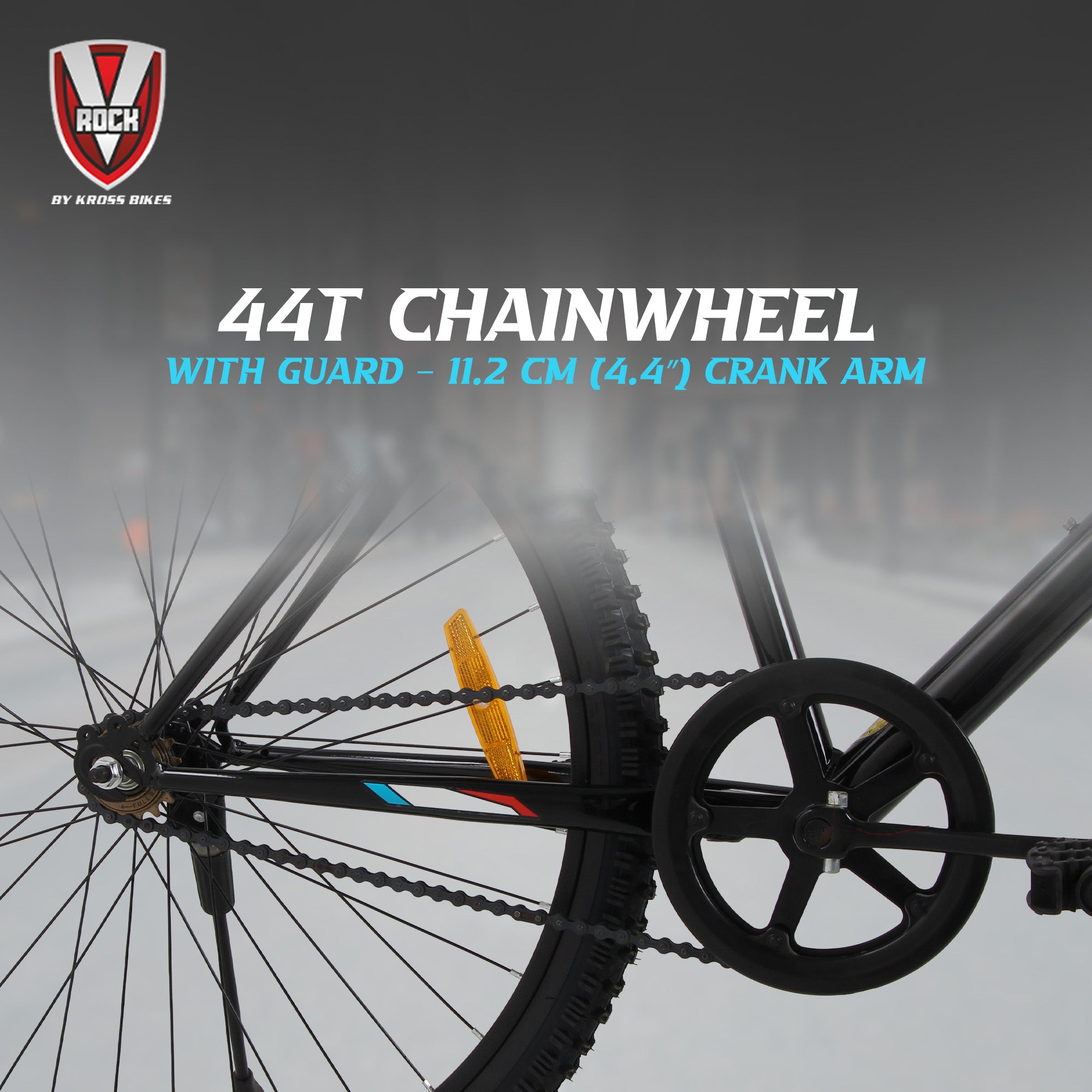 V Rock Storm 26T, Single Speed Mountain Bike, Steel Frame, Rigid Fork, Caliper Brakes Black