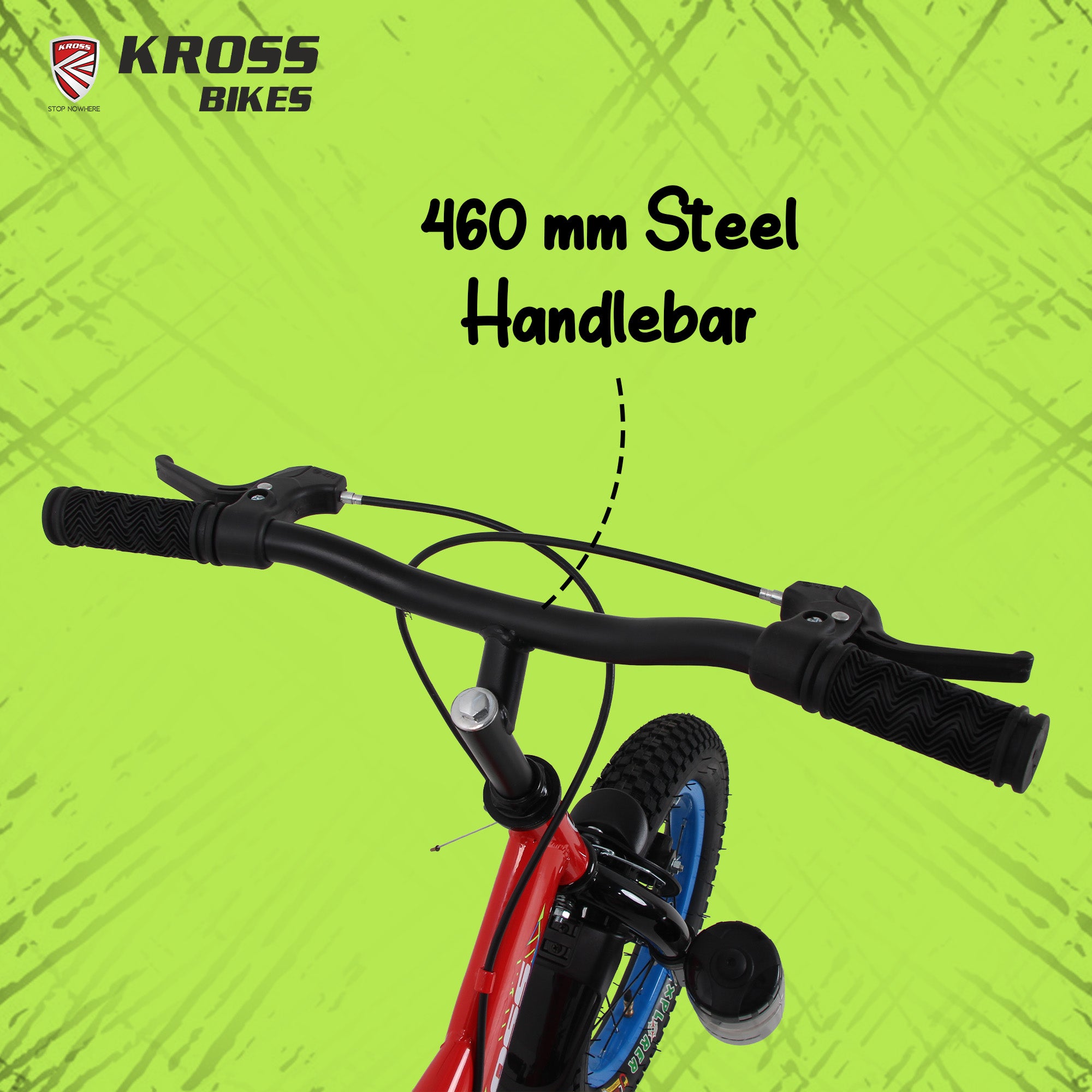Kross Benzen Crush 14T Kids Cycle with Training Wheels, Back Rest & Bottle – Red