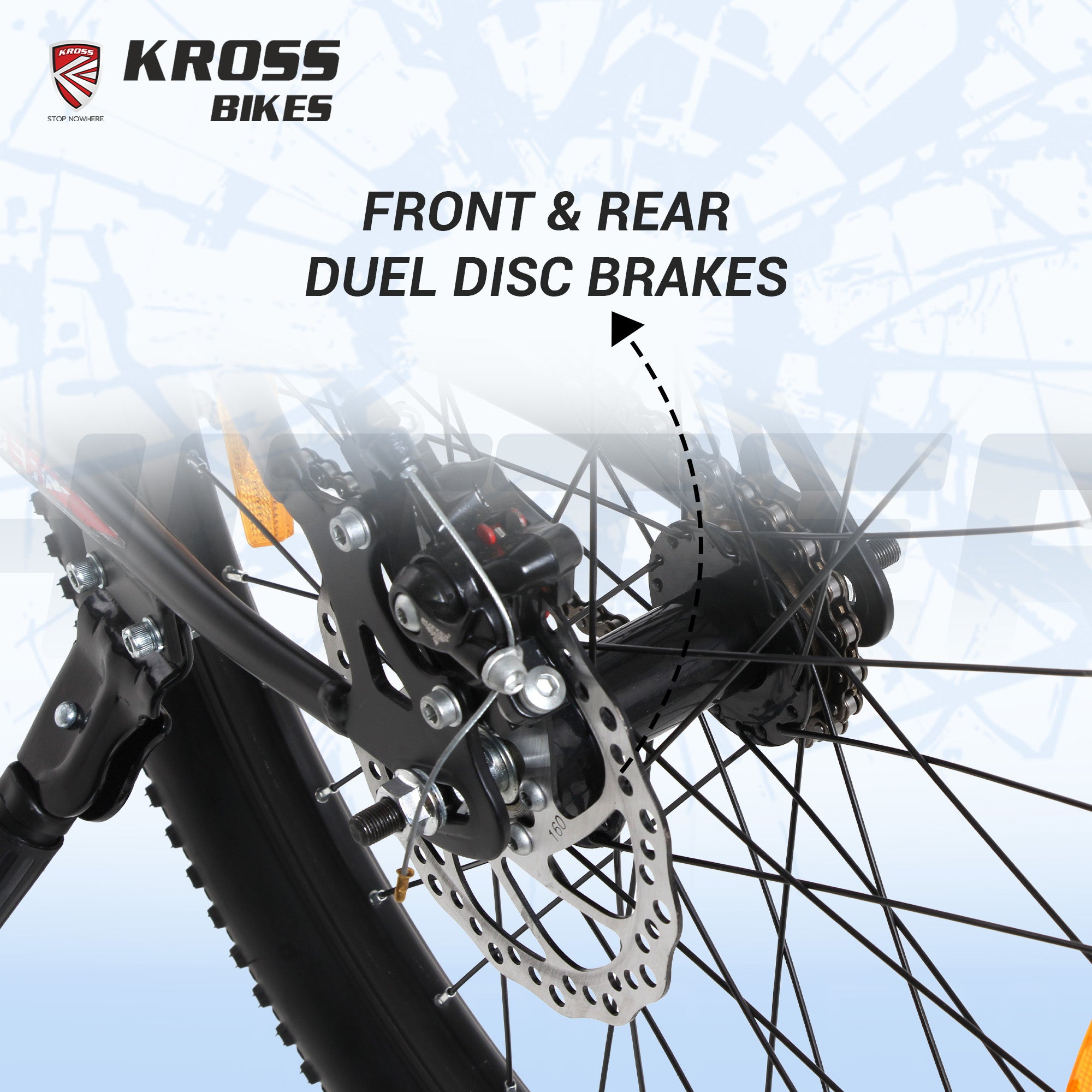 Kross Hitter 24T Mountain Bike with Dual Disc Brakes, Suspension Fork & Double Wall Alloy Rims (Matte Black)