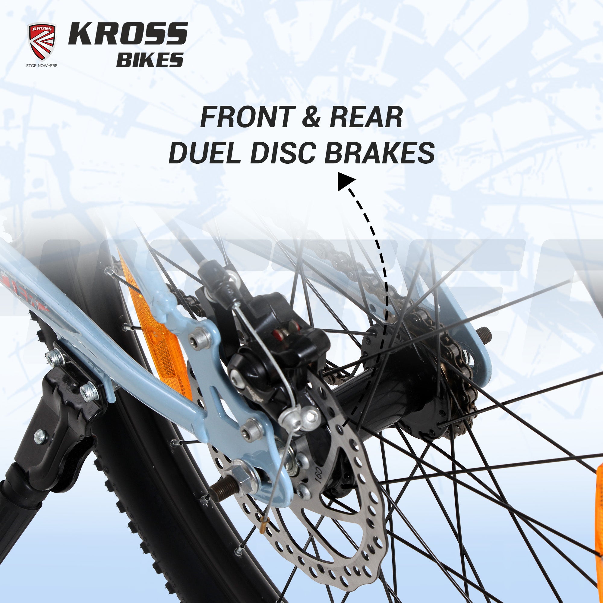 Kross Hitter 24T Mountain Bicycle for Kids (9–13 Years) with Dual Disc Brakes & Suspension Fork – Blue