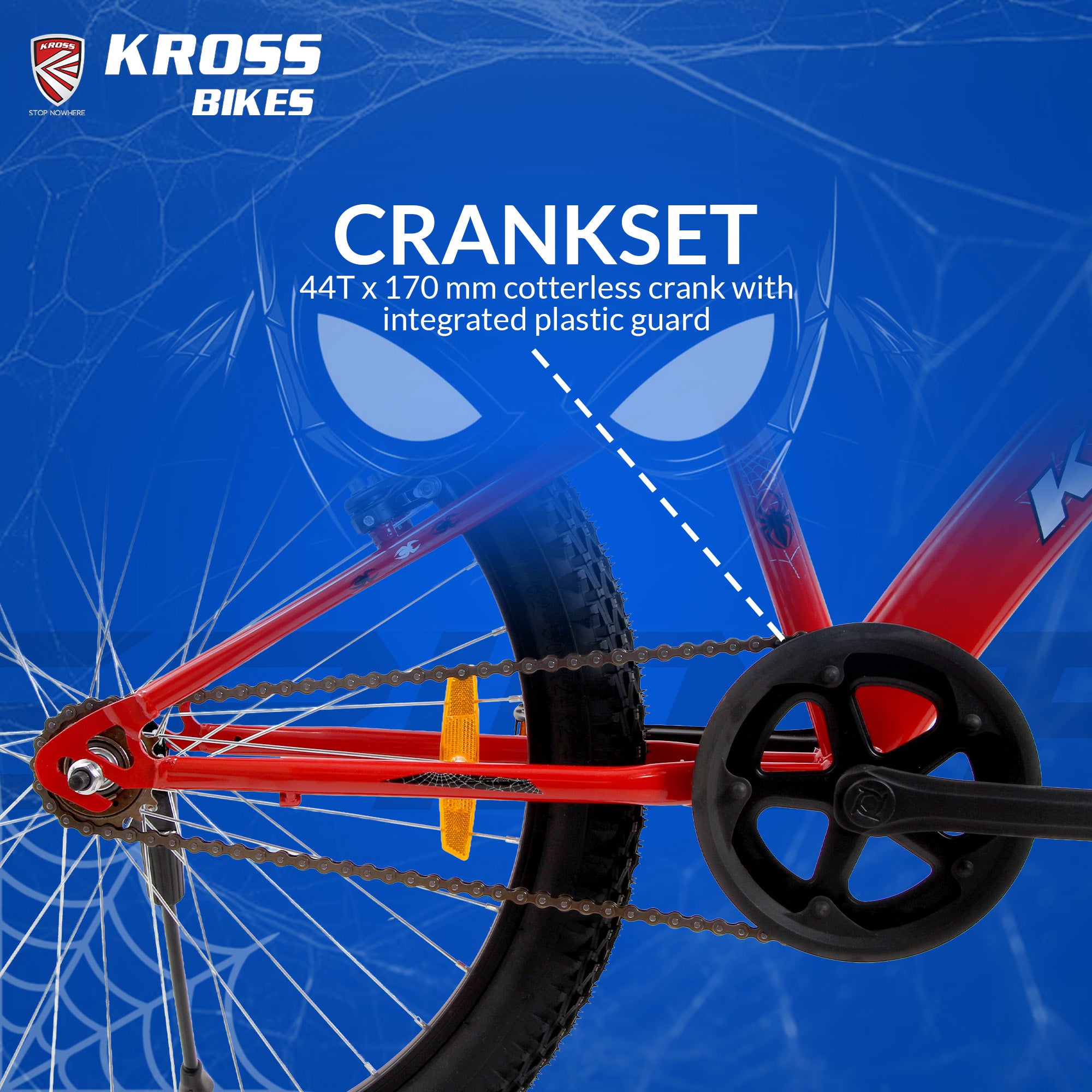 Kross Spider 24T Kids Bicycle | Steel Frame | Dual V-Brake | 24x1.95 Tires | Pink