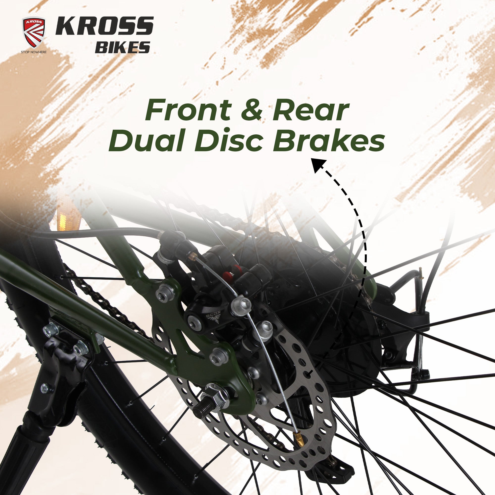 Kross 26T 21-Speed MTB Bicycle with Dual Disc Brakes & Suspension – Green
