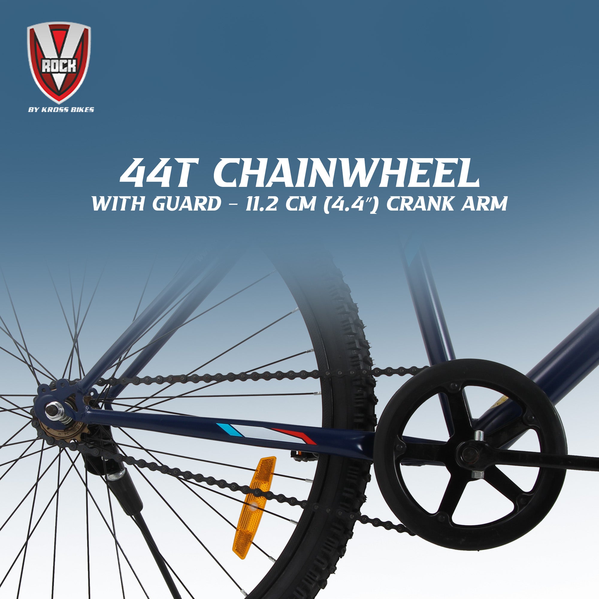 V Rock Storm 26T, Single Speed Mountain Bike, Steel Frame, Rigid Fork, Caliper Brakes Blue